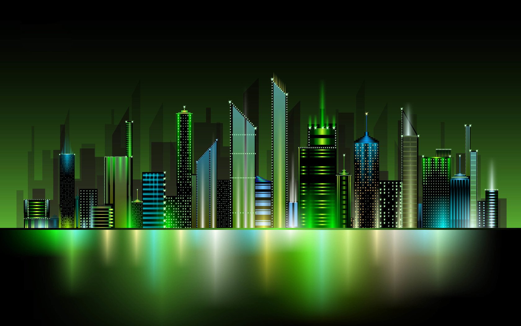 Обои ночь, огни, вектор, город, графика, night, lights, vector, the city, graphics разрешение 3840x2400 Загрузить