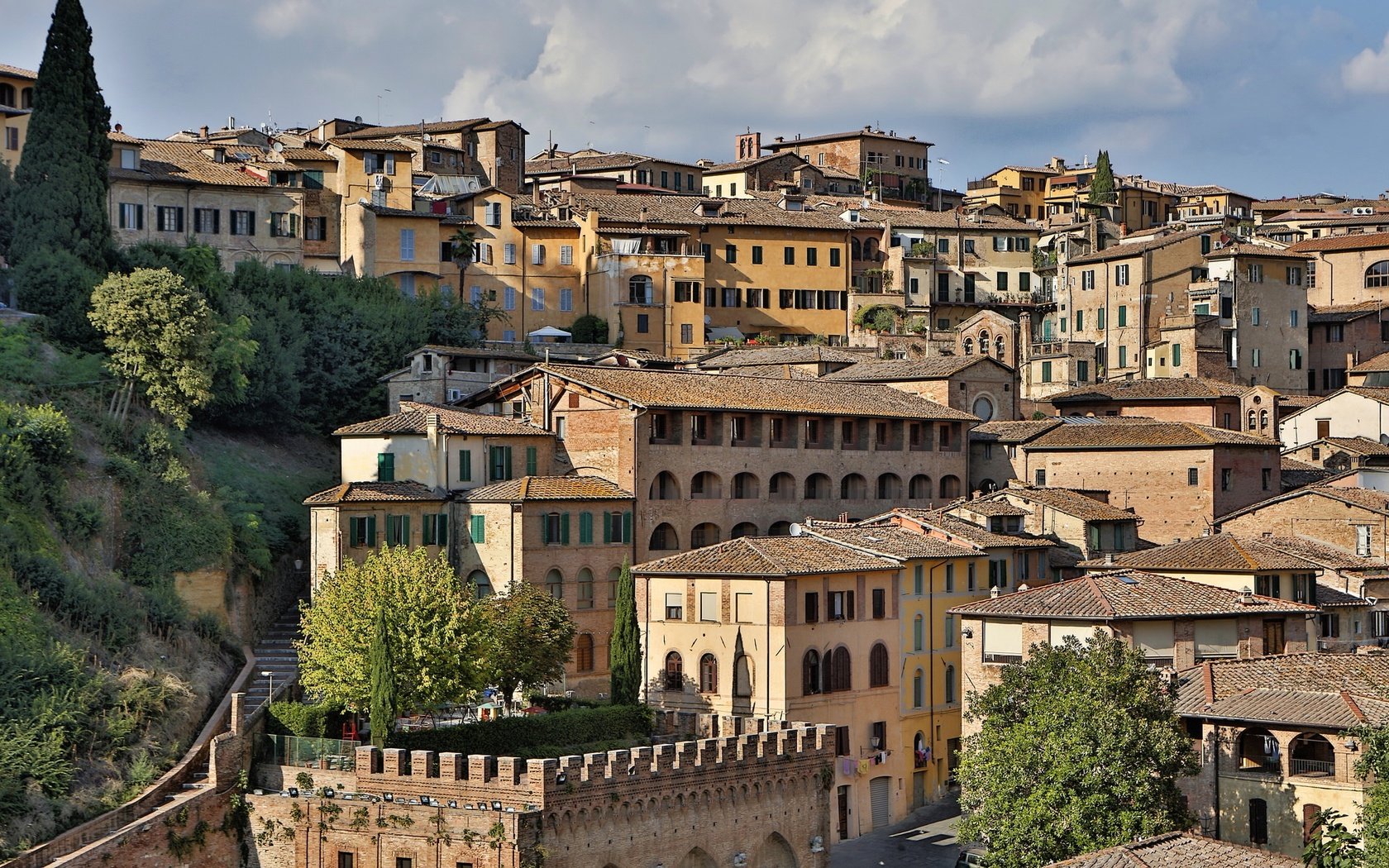 Обои панорама, дома, италия, здания, тоскана, сиена, panorama, home, italy, building, tuscany, siena разрешение 2048x1365 Загрузить