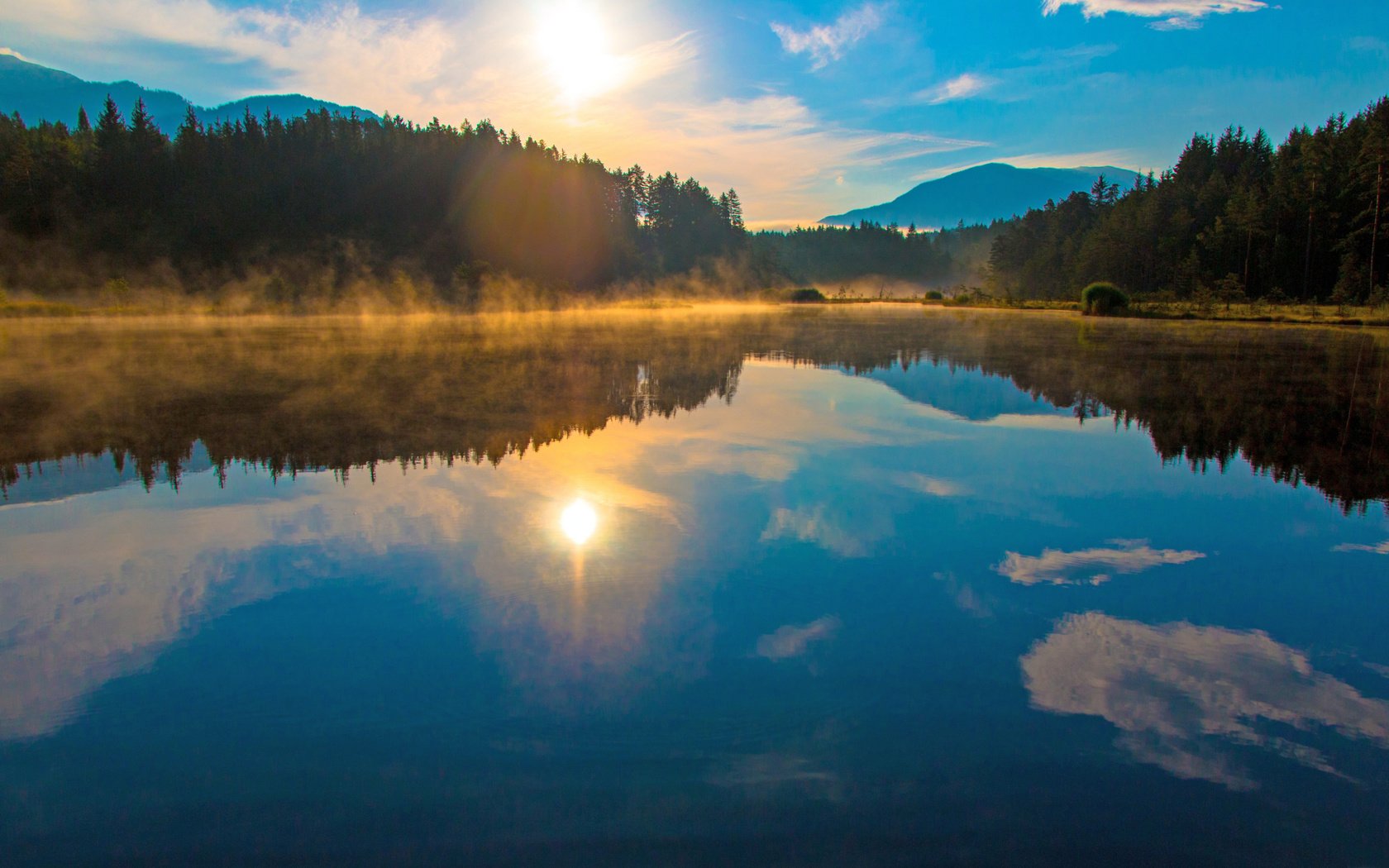 Обои озеро, лес, закат, 1, lake, forest, sunset разрешение 5120x2880 Загрузить