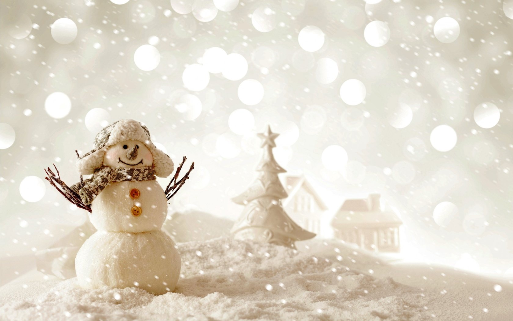 Обои снег, новый год, зима, снеговик, рождество, snow, new year, winter, snowman, christmas разрешение 2880x1800 Загрузить