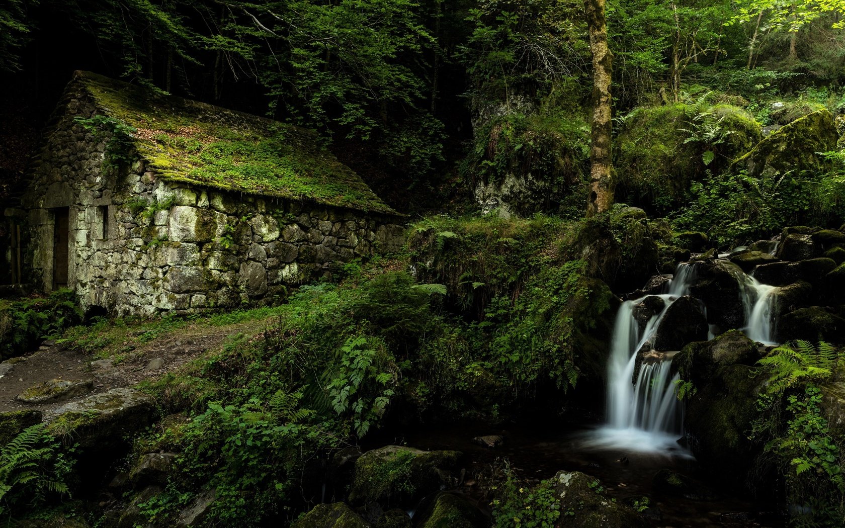 Обои природа, лес, ручей, водопад, дом, франция, франци, овернь, nature, forest, stream, waterfall, house, france, auvergne разрешение 3840x2400 Загрузить