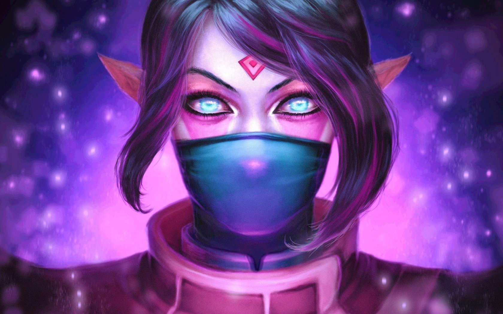 Обои арт, маска, взгляд, лицо, artwork, дота 2, lanaya, templar assassin, ланая, art, mask, look, face, dota 2, lana разрешение 2560x1810 Загрузить