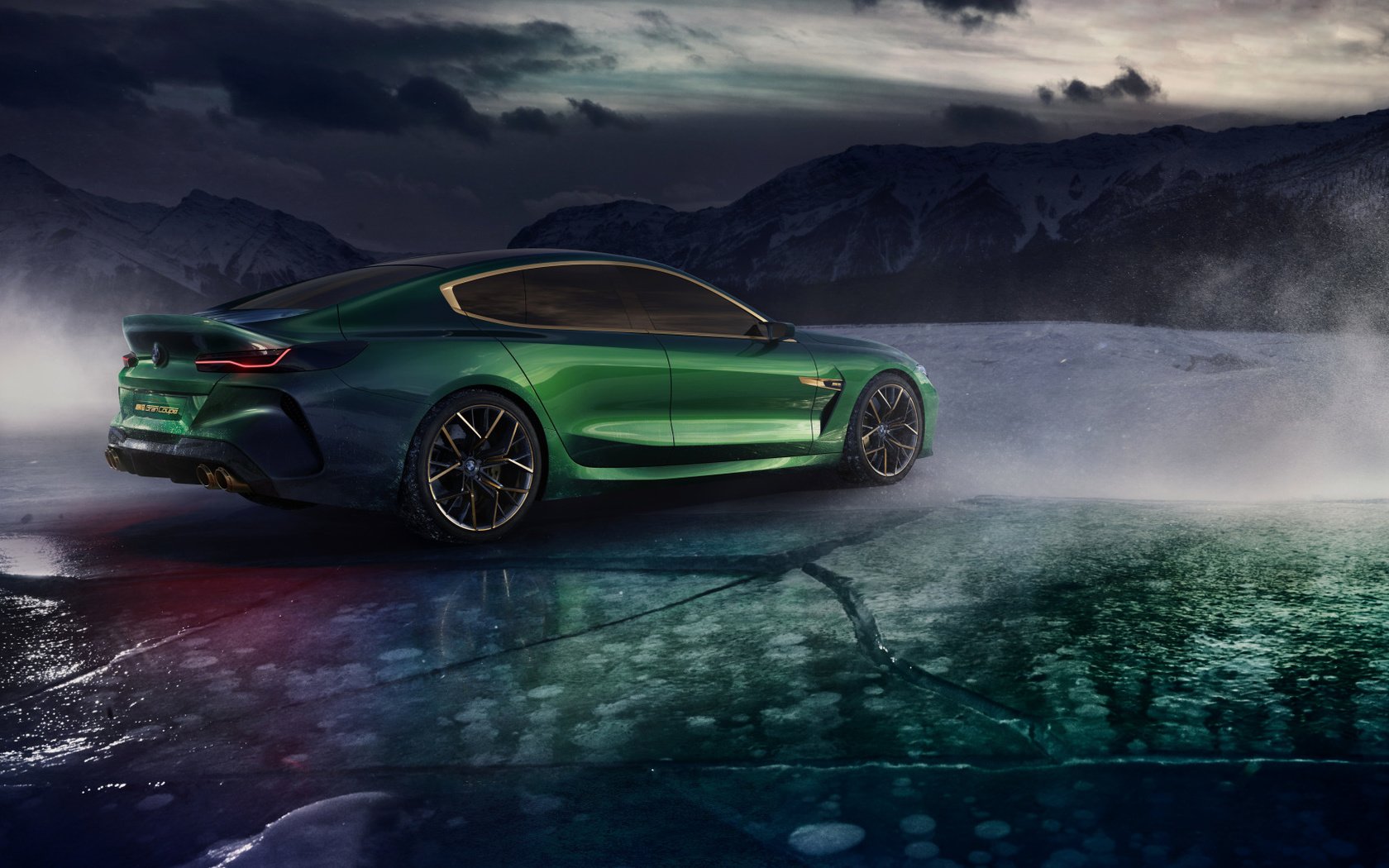 Обои горы, тучи, лёд, 2018, сзади, купе, бмв, сбоку, m8 gran coupe concept, mountains, clouds, ice, back, coupe, bmw, side разрешение 1920x1080 Загрузить