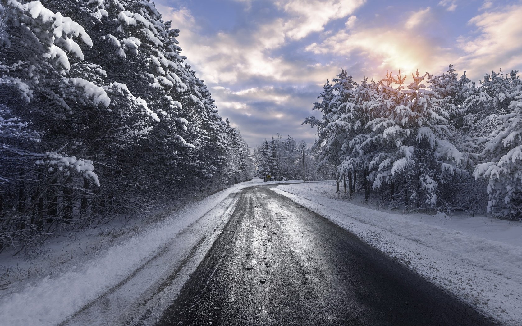 Обои дорога, снег, природа, лес, зима, лесополоса, road, snow, nature, forest, winter разрешение 2047x1292 Загрузить