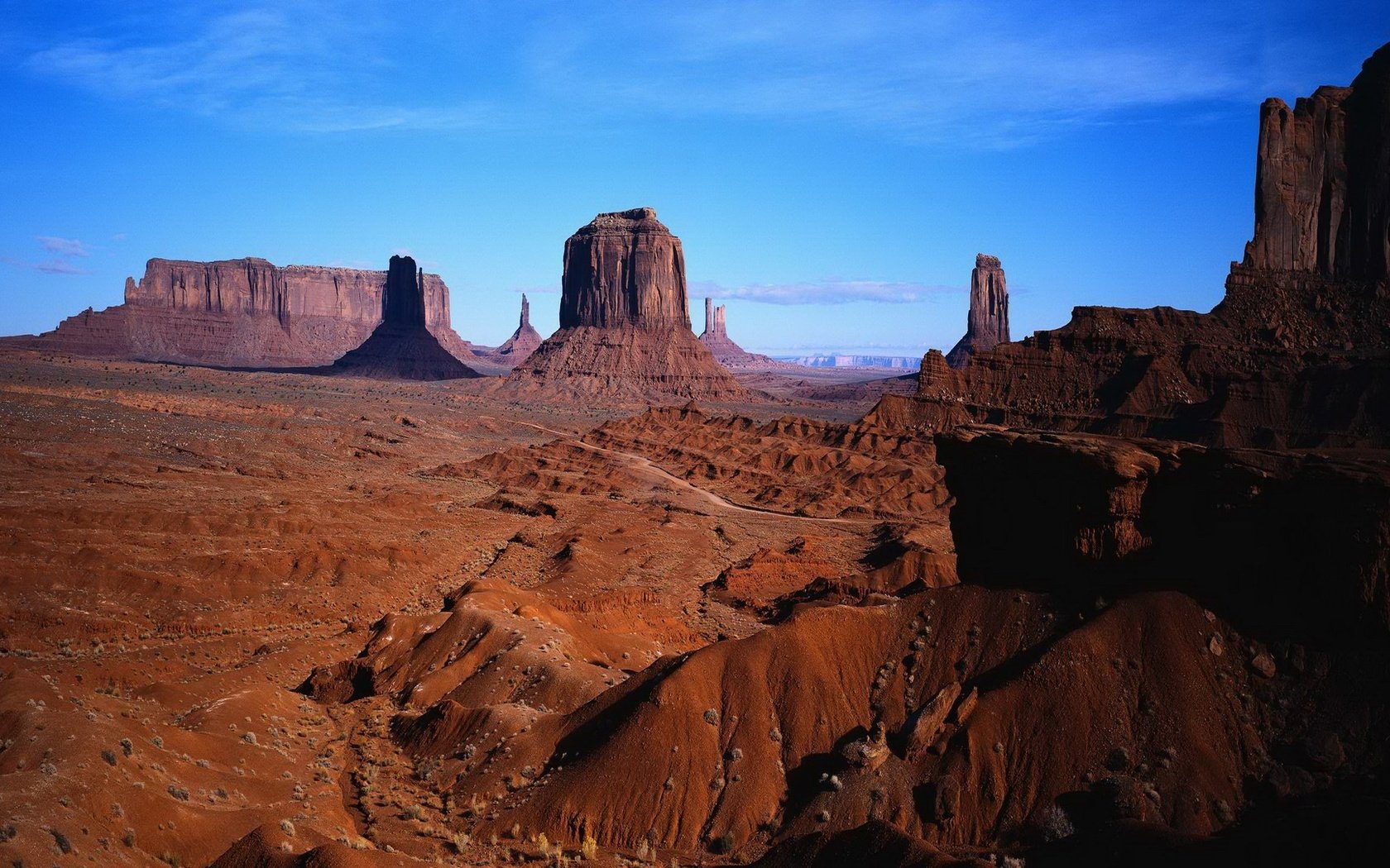 Обои небо, пейзаж, пустыня, каньон, аризона, долина монументов, the sky, landscape, desert, canyon, az, monument valley разрешение 1920x1080 Загрузить