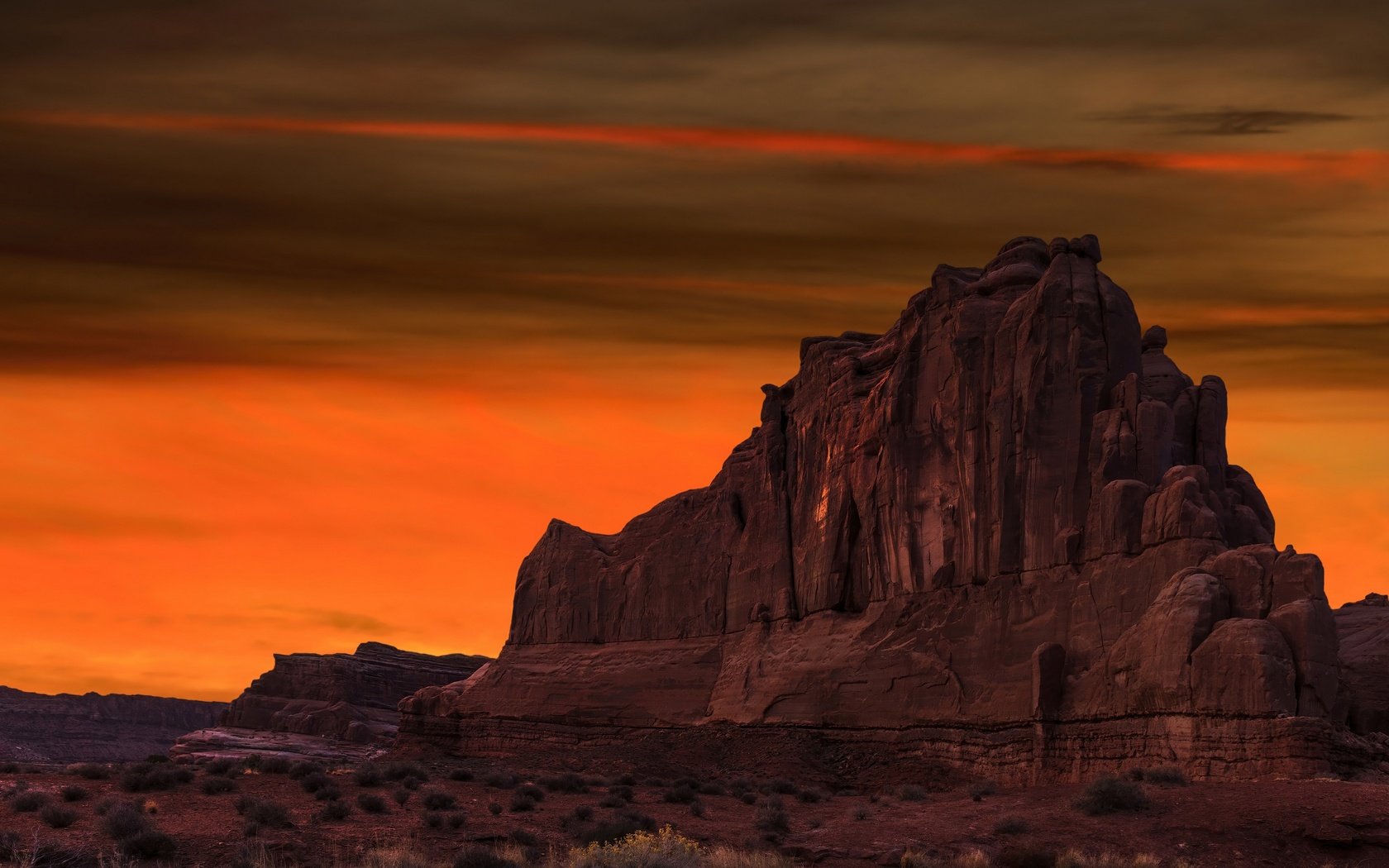 Обои ночь, природа, национальный парк арки, night, nature, arches national park разрешение 3840x2159 Загрузить