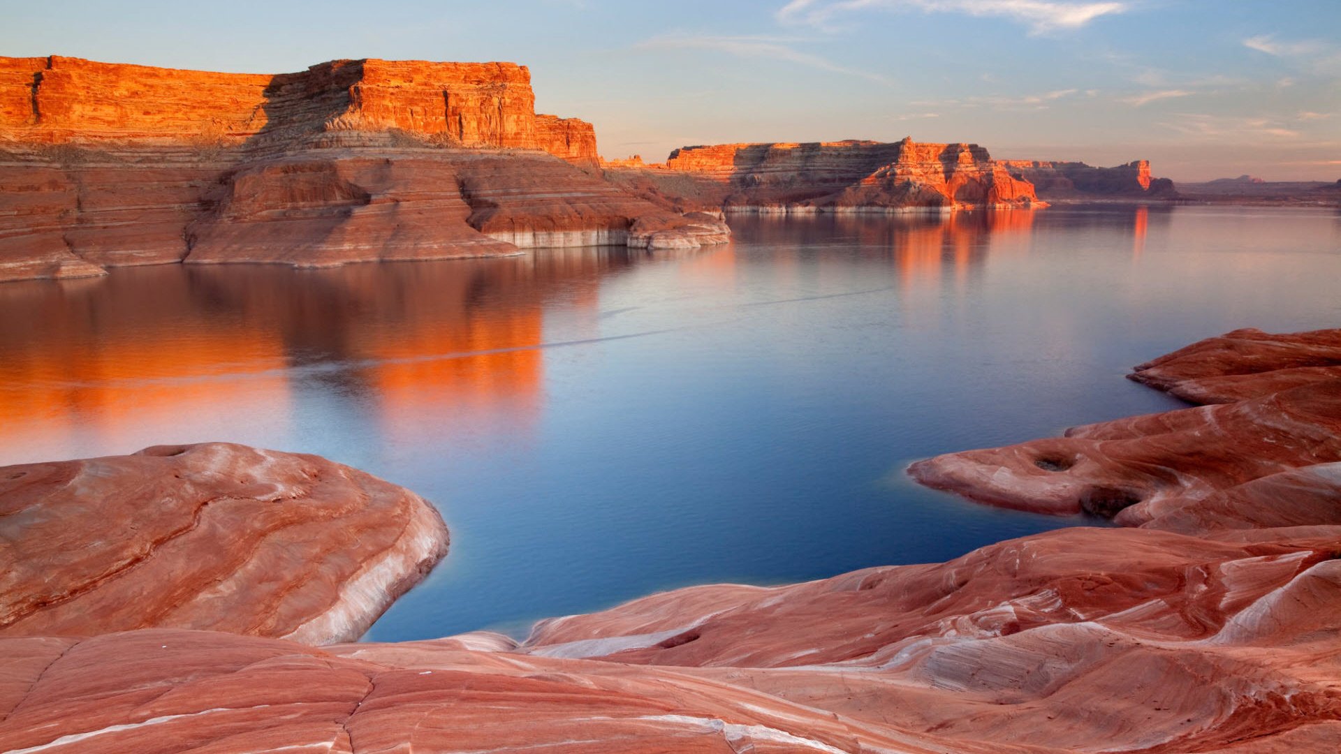 Обои скалы, юта, озеро пауэлл, глен-каньон, reflection canyon, rocks, utah, lake powell, glen canyon разрешение 1920x1200 Загрузить