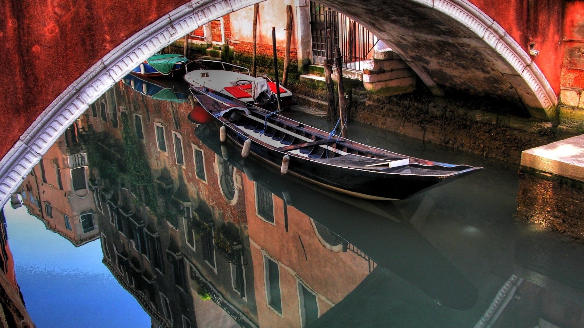 Обои вода, отражение, мост, лодка, арка, water, reflection, bridge, boat, arch разрешение 1920x1440 Загрузить