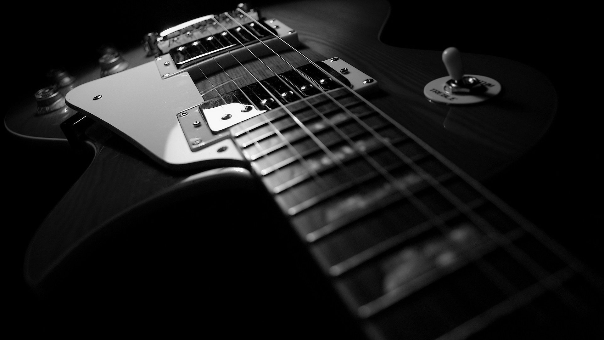 Обои гитара, чёрно-белое, черно-белая, guitar, black and white разрешение 1920x1200 Загрузить