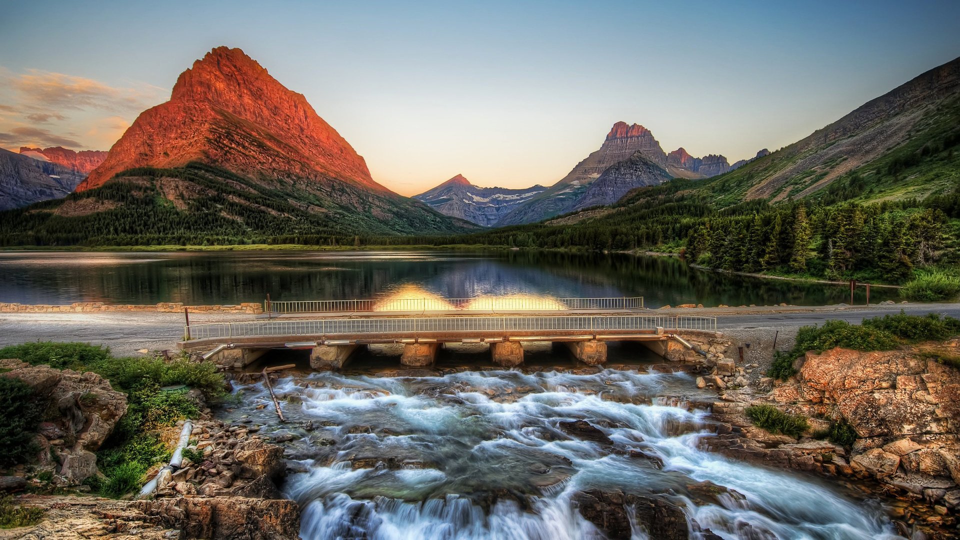 Обои вода, озеро, горы, мост, водопад, water, lake, mountains, bridge, waterfall разрешение 2560x1600 Загрузить