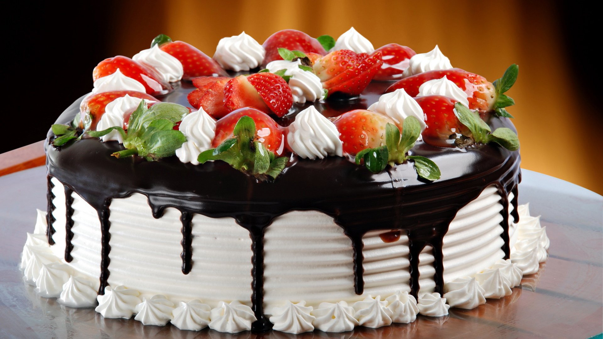 Обои клубника, шоколад, сливки, торт, strawberry, chocolate, cream, cake разрешение 1920x1200 Загрузить