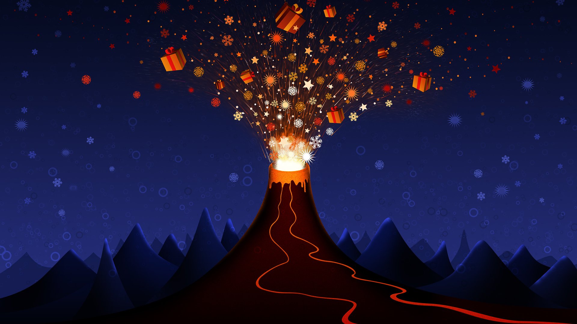 Обои подарки, вулкан, взрыв, gifts, the volcano, the explosion разрешение 2560x1600 Загрузить