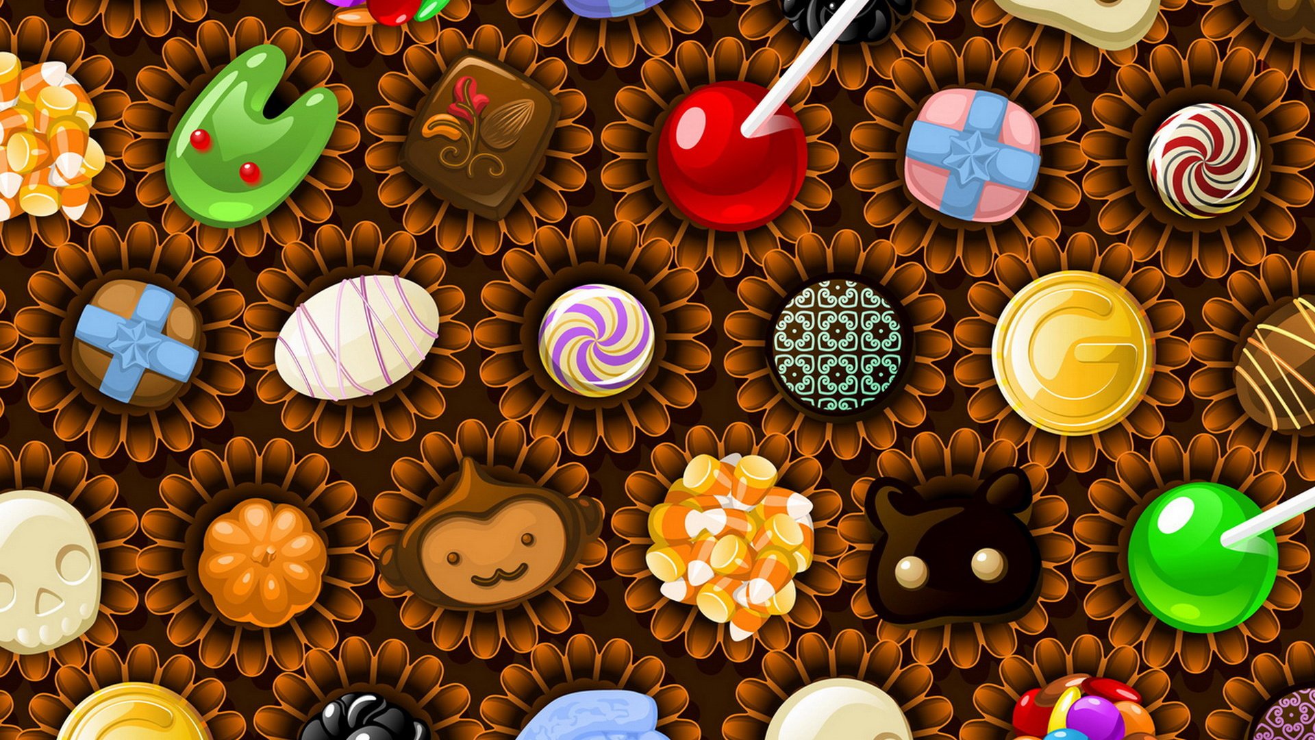 Обои конфеты, шоколад, леденцы, пастила, candy, chocolate, lollipops разрешение 1920x1200 Загрузить