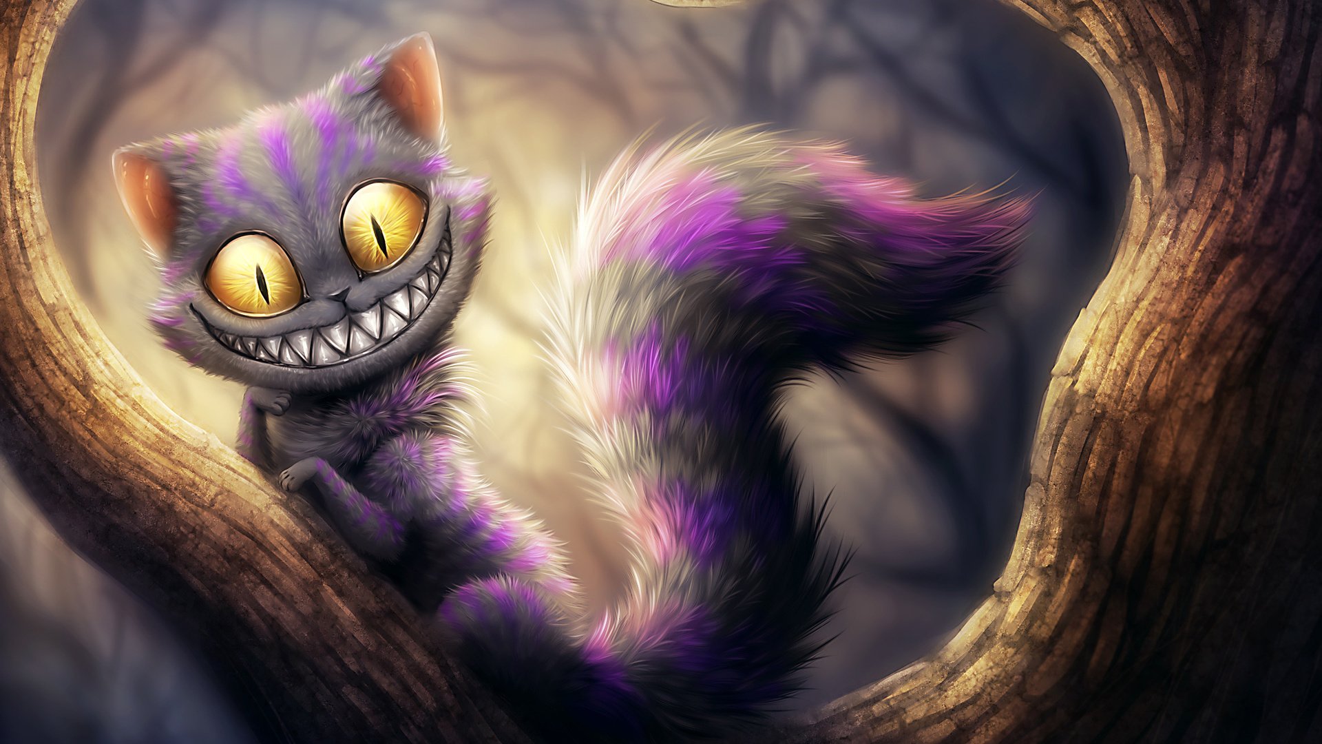 Обои чеширский кот, cheshire, kikariz, cheshire cat разрешение 2700x1800 Загрузить