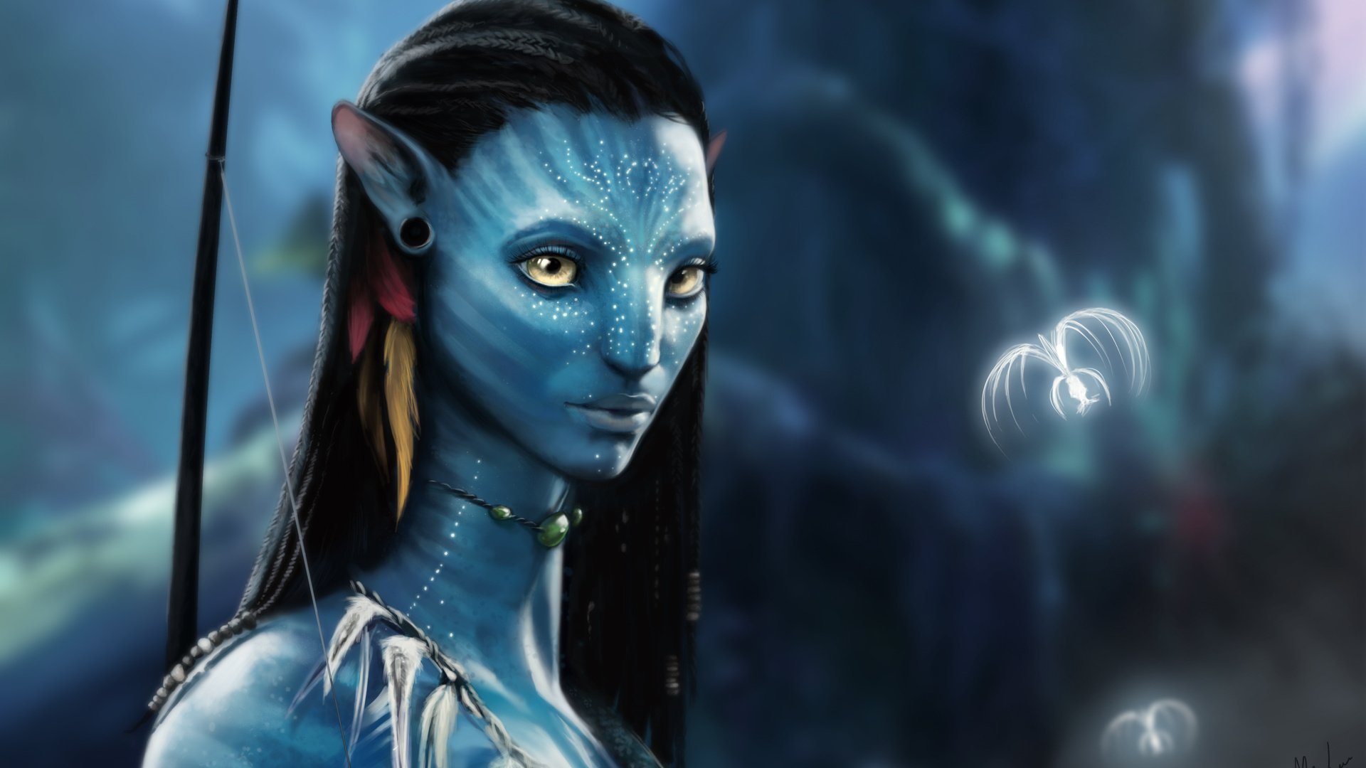 Скачать обои аватар, нейтири, avatar, neytiri разрешение 1920x1080 #12516