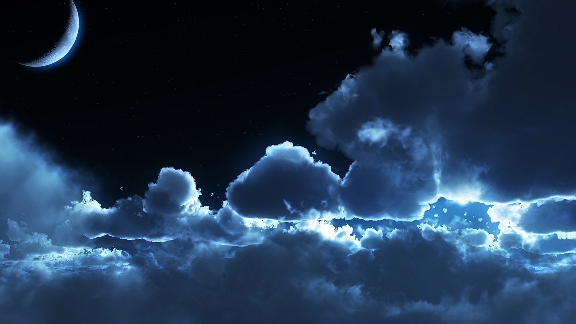 Обои облака, ночь, moonrise, лунный свет, clouds, night, moonlight разрешение 1920x1200 Загрузить