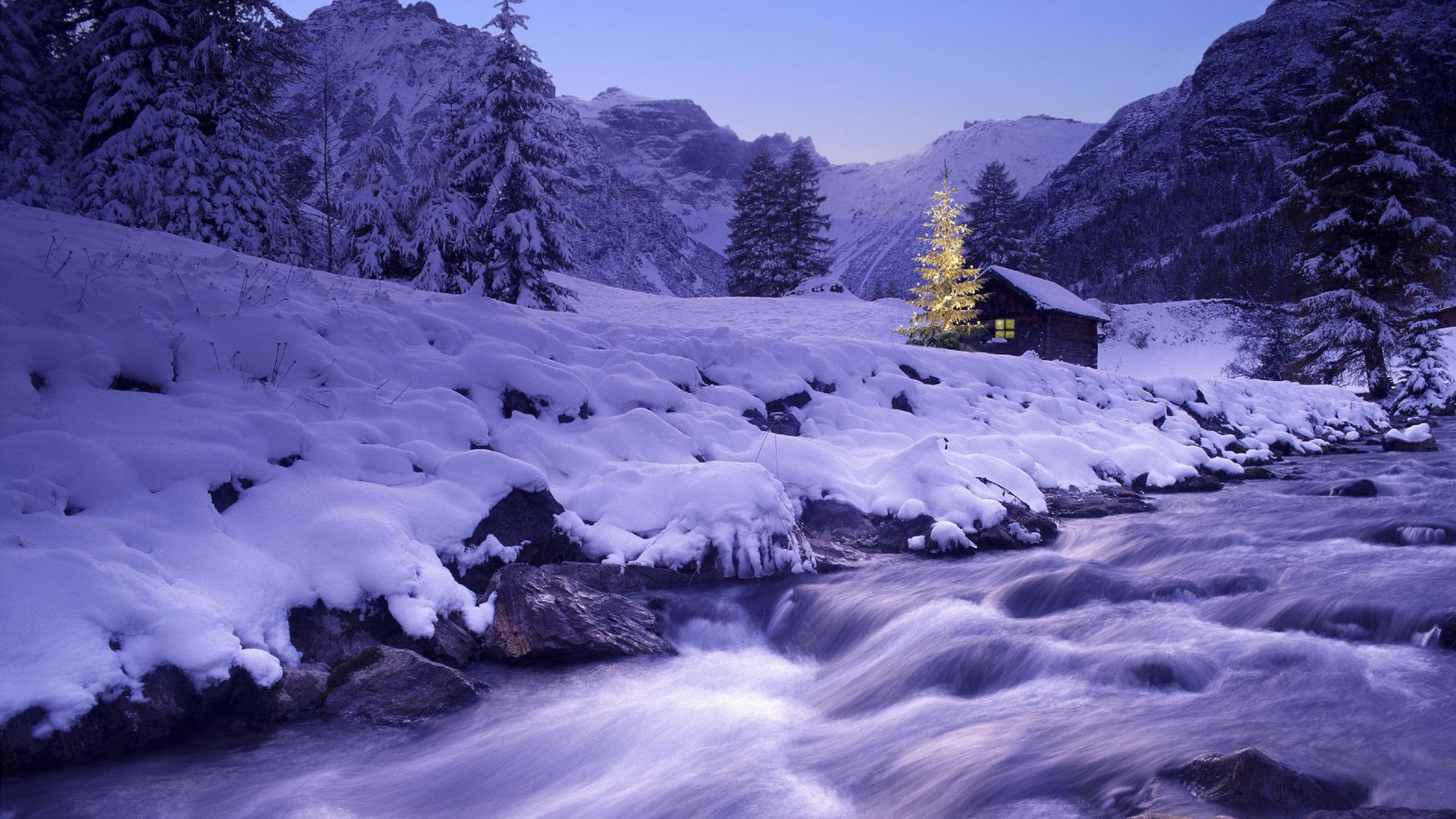 Обои река, снег, елка, зима, river, snow, tree, winter разрешение 2000x1333 Загрузить