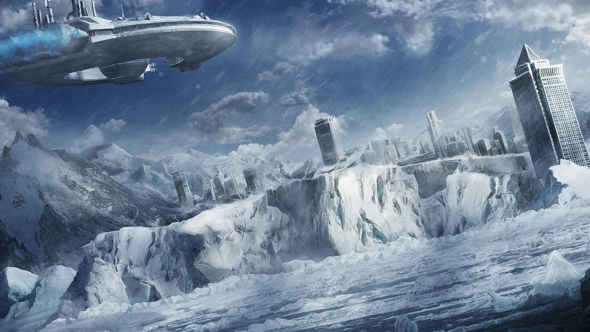 Обои igor staritsin - futuristic snow city разрешение 1920x1200 Загрузить