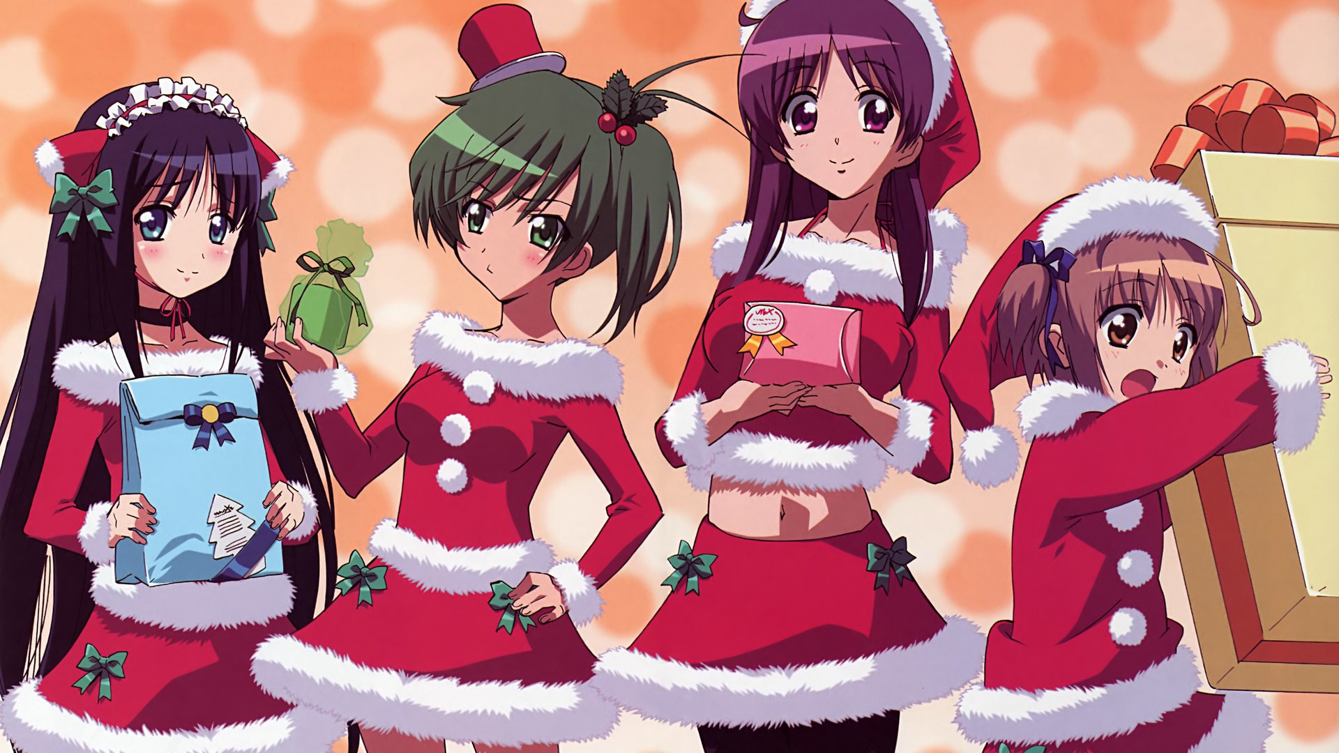 Обои amachi matsuri, arisa yuki, nekomiya nono, yotsunoha, yuzuki iori, елочная, matsuri amachi, iori yuzuki, christmas разрешение 5173x3529 Загрузить