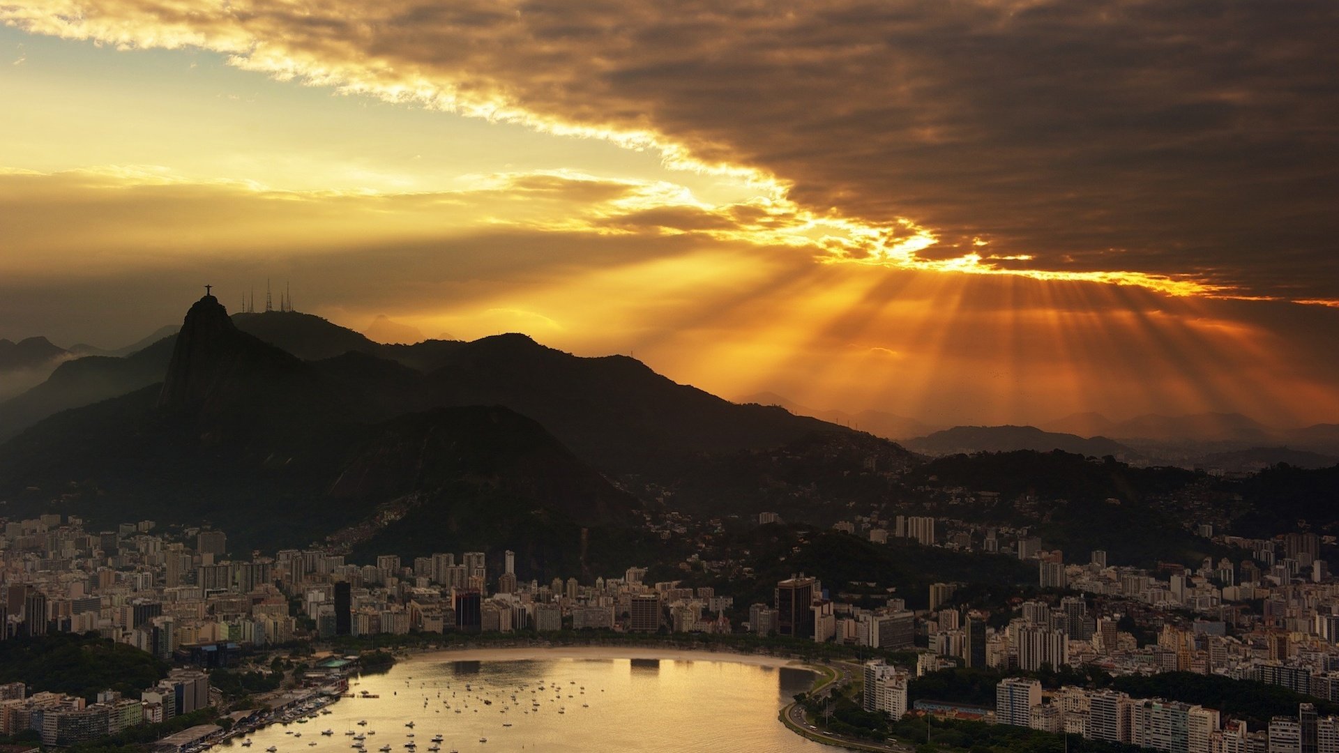 Обои бразилия, рио-де-жанейро, лучи солнце, brazil, rio de janeiro, the rays of the sun разрешение 2000x1313 Загрузить