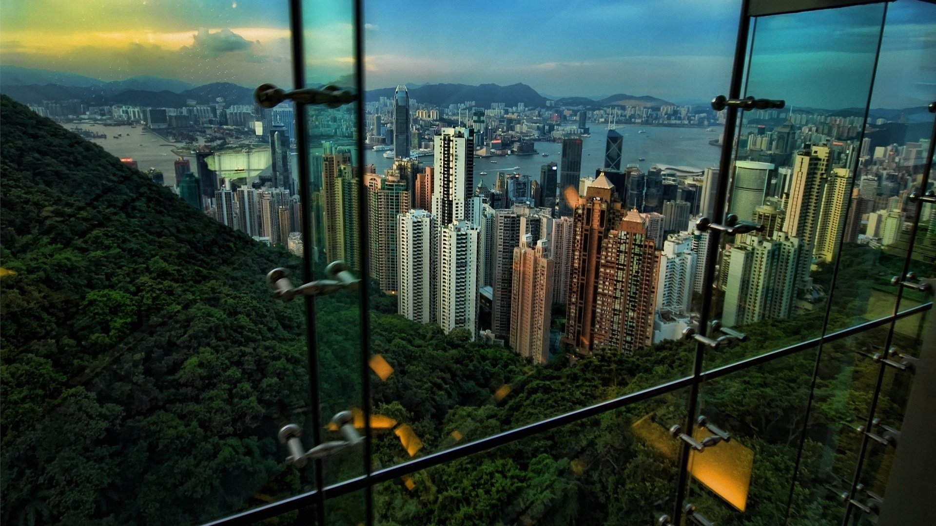 Обои вид сверху, гонконг, the view from the top, hong kong разрешение 1920x1200 Загрузить