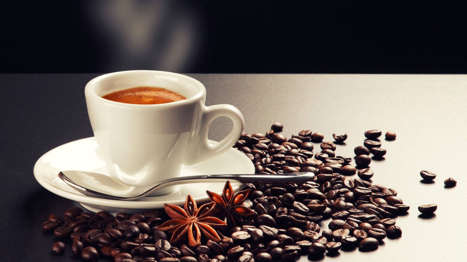 Обои кофе, чашка, кофейные зерна, ложка, бадьян, coffee, cup, coffee beans, spoon, star anise разрешение 3000x2000 Загрузить