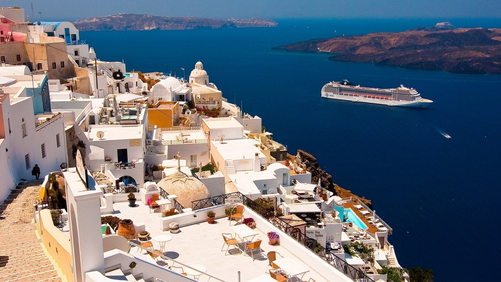 Обои греция, санторини, oia, ия, эгейское море, санторин, greece, santorini, ia, the aegean sea разрешение 1920x1200 Загрузить