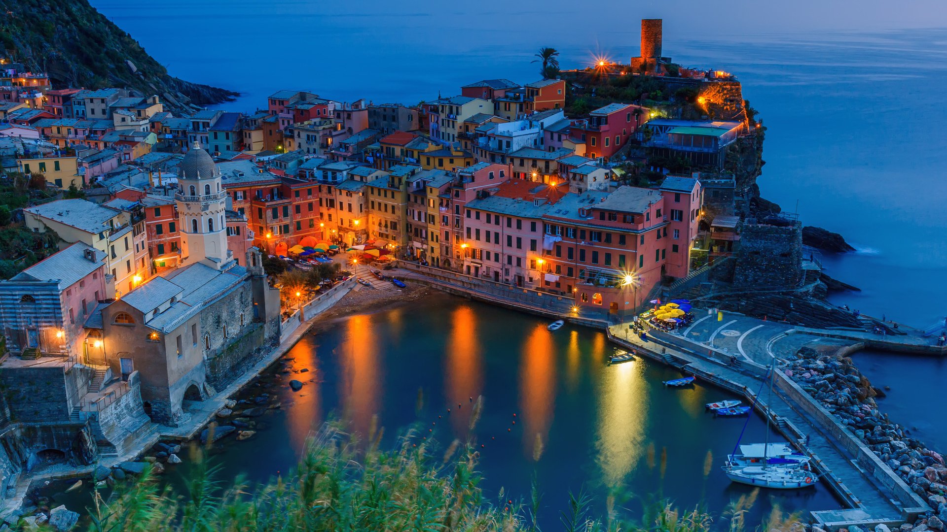 Обои cinque terra, italy at night, вернацца, vernazza разрешение 1920x1200 Загрузить