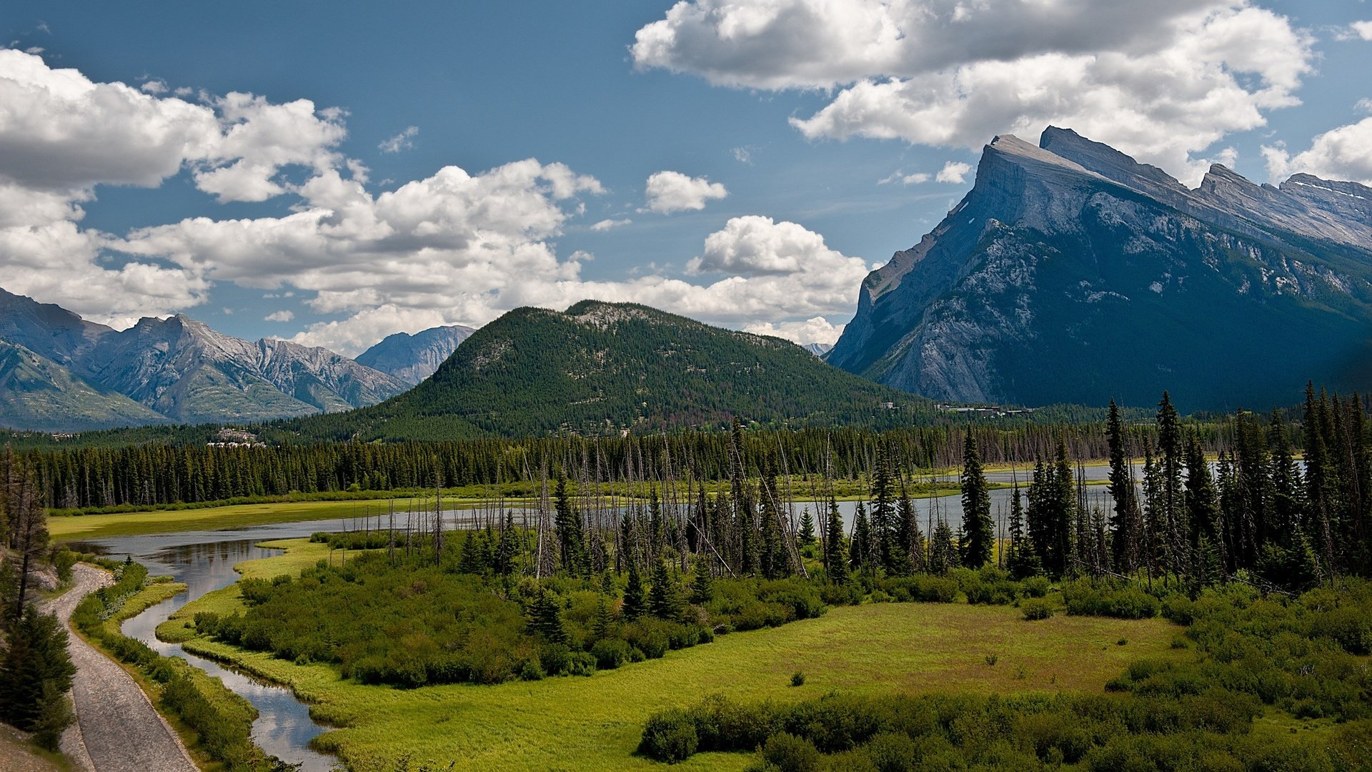 Обои канада, провинция альберта, национальный парк банф, vermillion lake, canada, alberta, banff national park разрешение 2560x1600 Загрузить