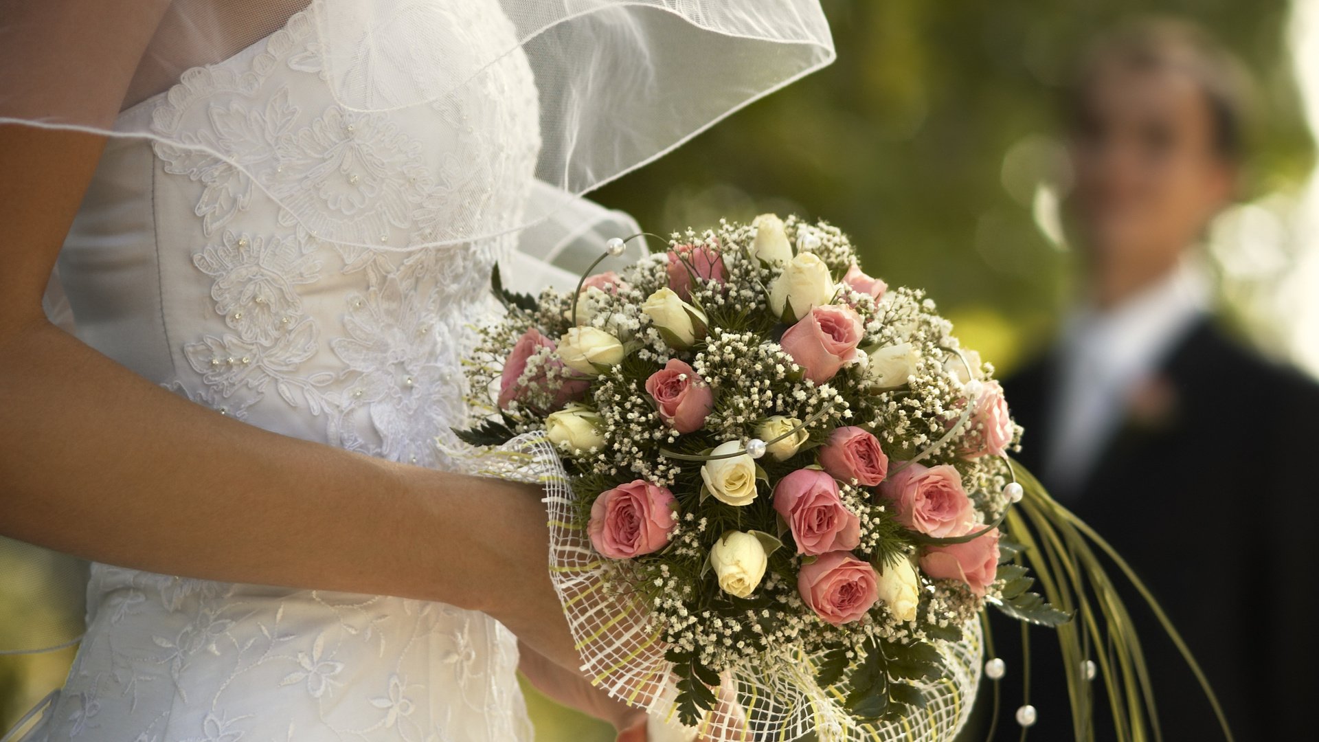 Обои цветы, букет, свадьба, невеста, декор, flowers, bouquet, wedding, the bride, decor разрешение 2560x1600 Загрузить