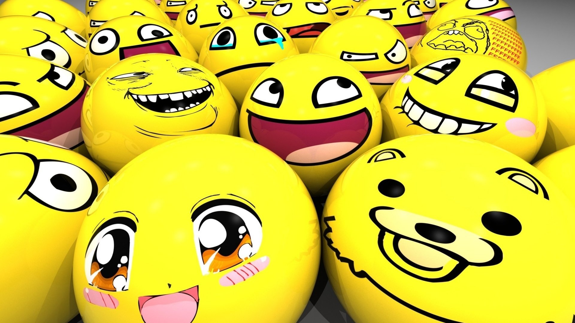 Обои смайлы, шары, кавай, smiles, balls, kawai разрешение 2560x1600 Загрузить