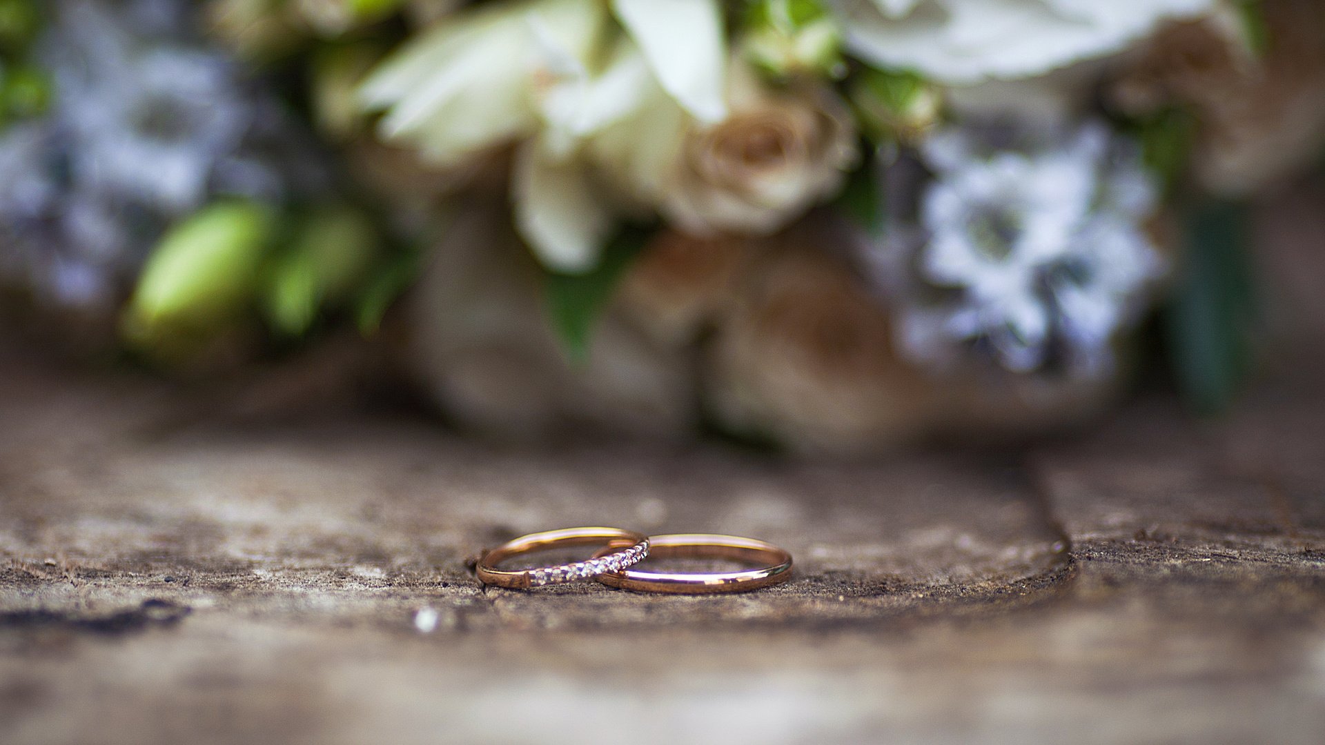 Обои макро, букет, кольца, свадьба, macro, bouquet, ring, wedding разрешение 4008x2671 Загрузить