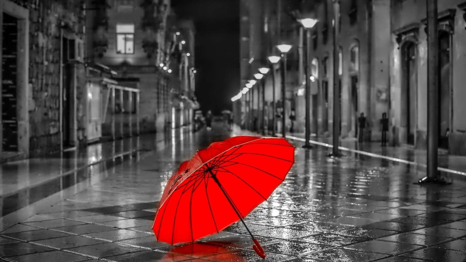 Обои настроение, дома, улица, дождь, зонтик, mood, home, street, rain, umbrella разрешение 1920x1200 Загрузить