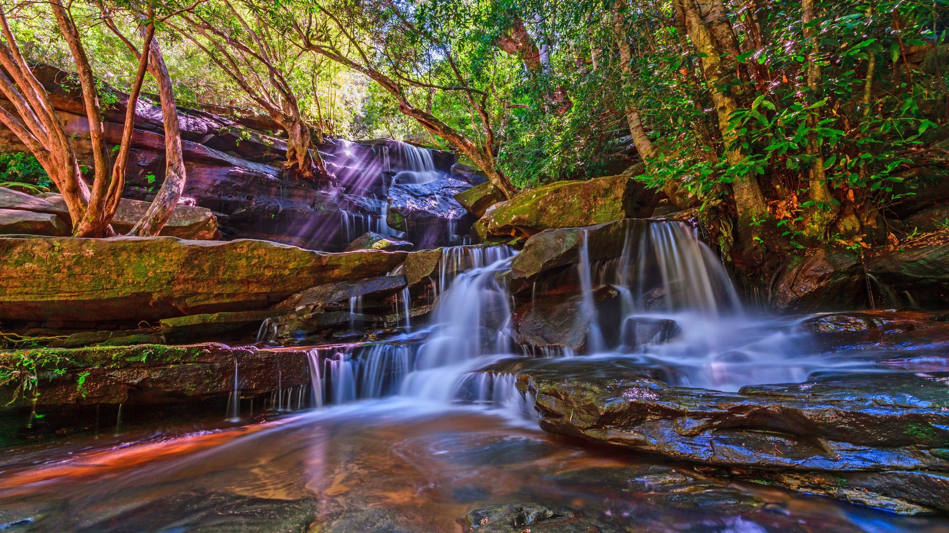 Обои деревья, природа, пейзаж, водопад, поток, trees, nature, landscape, waterfall, stream разрешение 6000x4000 Загрузить