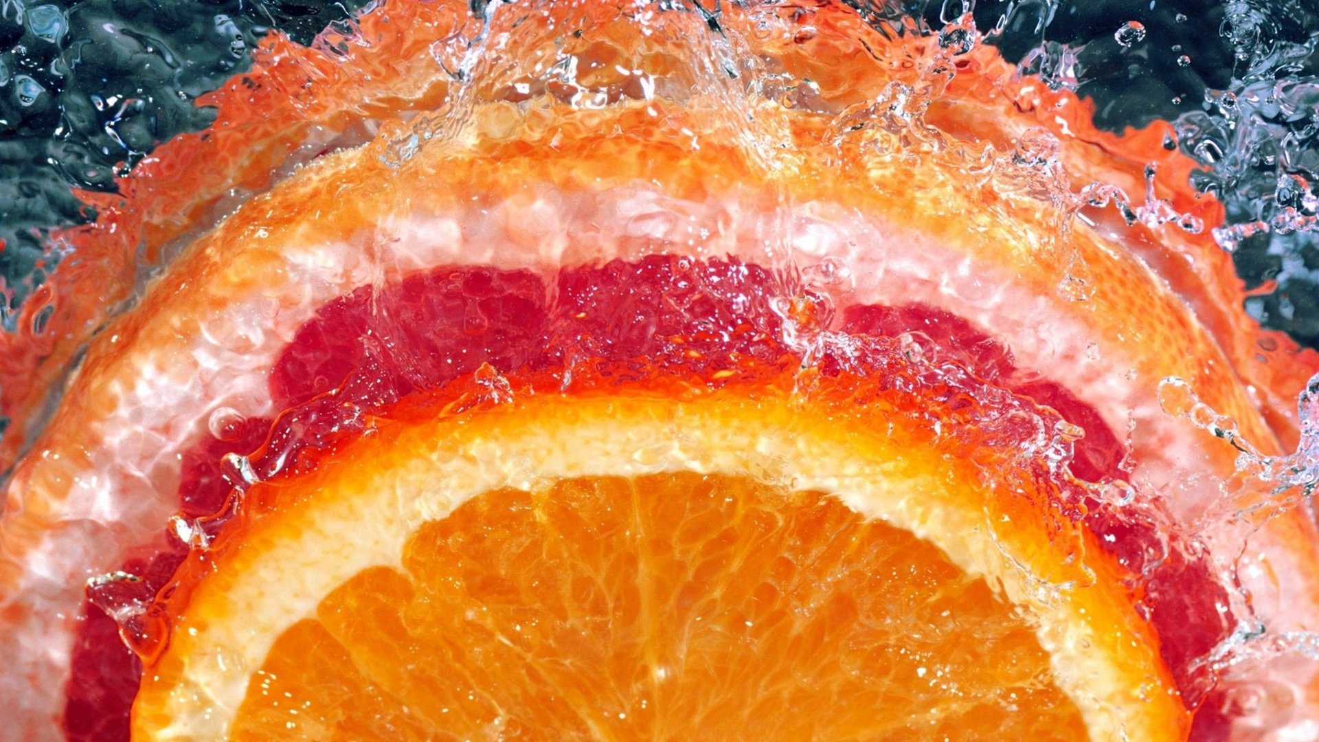 Обои фрукты, дольки, цитрусы, вода.брызги, fruit, slices, citrus, water.squirt разрешение 2560x1600 Загрузить