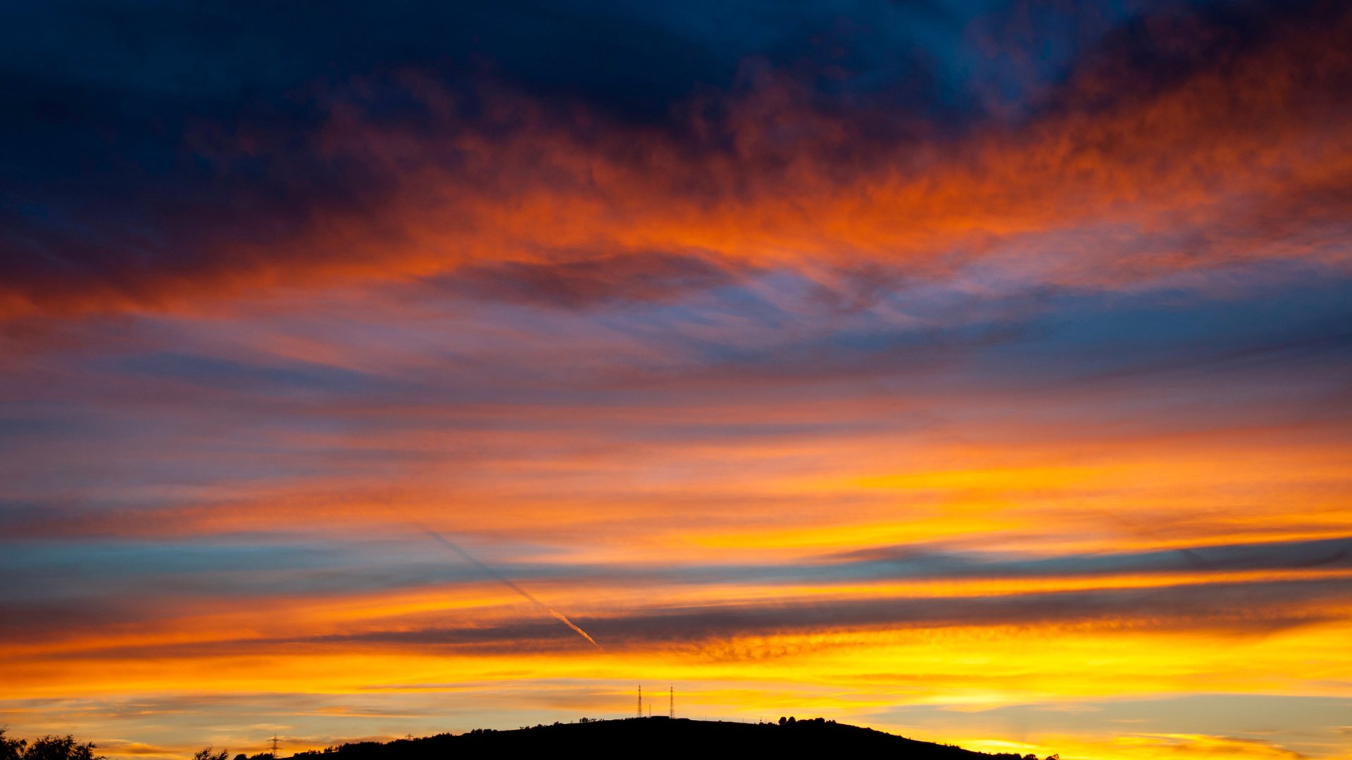 Обои небо, облака, закат, горизонт, the sky, clouds, sunset, horizon разрешение 2048x1360 Загрузить