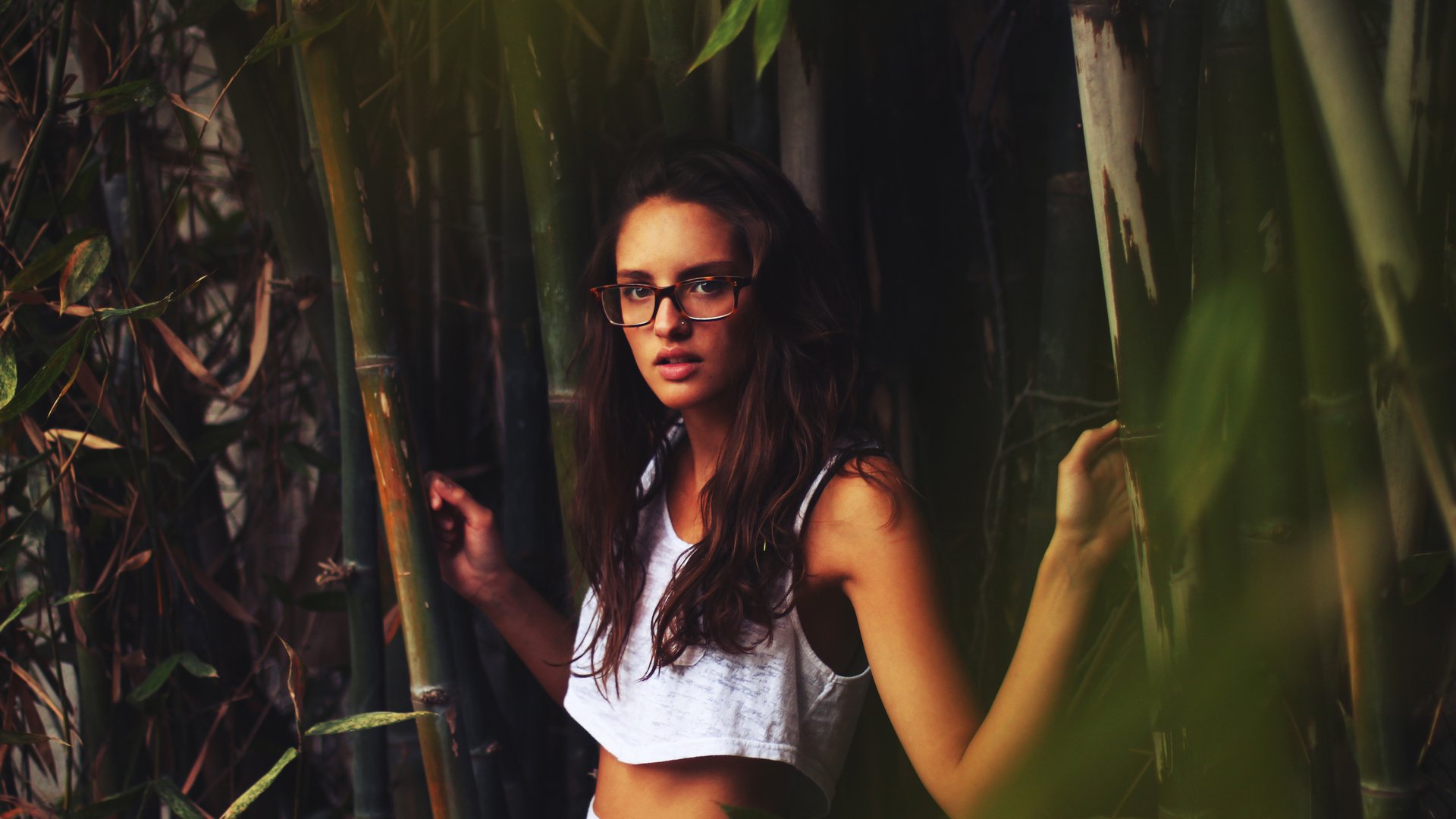 Обои девушка, портрет, брюнетка, очки, бамбук, модель, волосы, girl, portrait, brunette, glasses, bamboo, model, hair разрешение 5184x3456 Загрузить