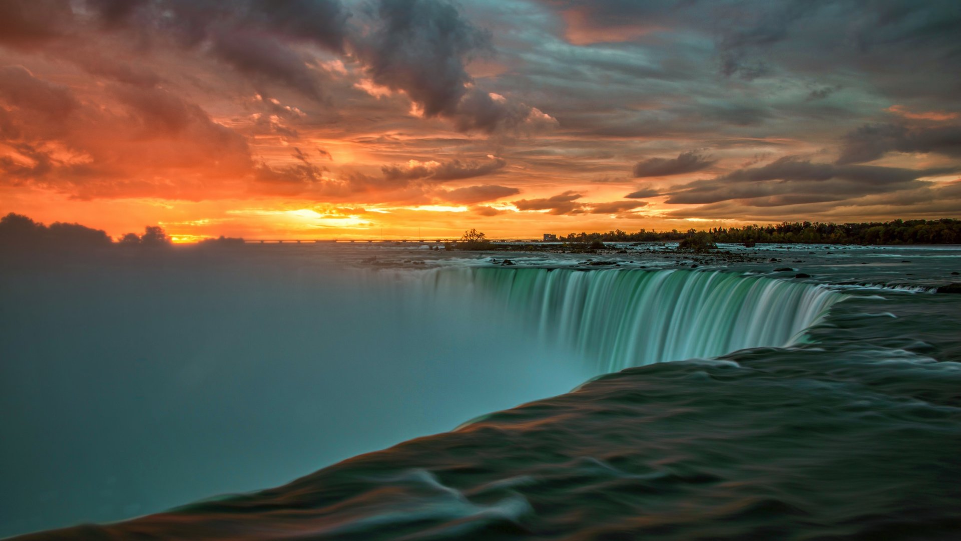 Обои восход, утро, канада, онтарио, река ниагара, sunrise, morning, canada, ontario, the niagara river разрешение 1920x1200 Загрузить