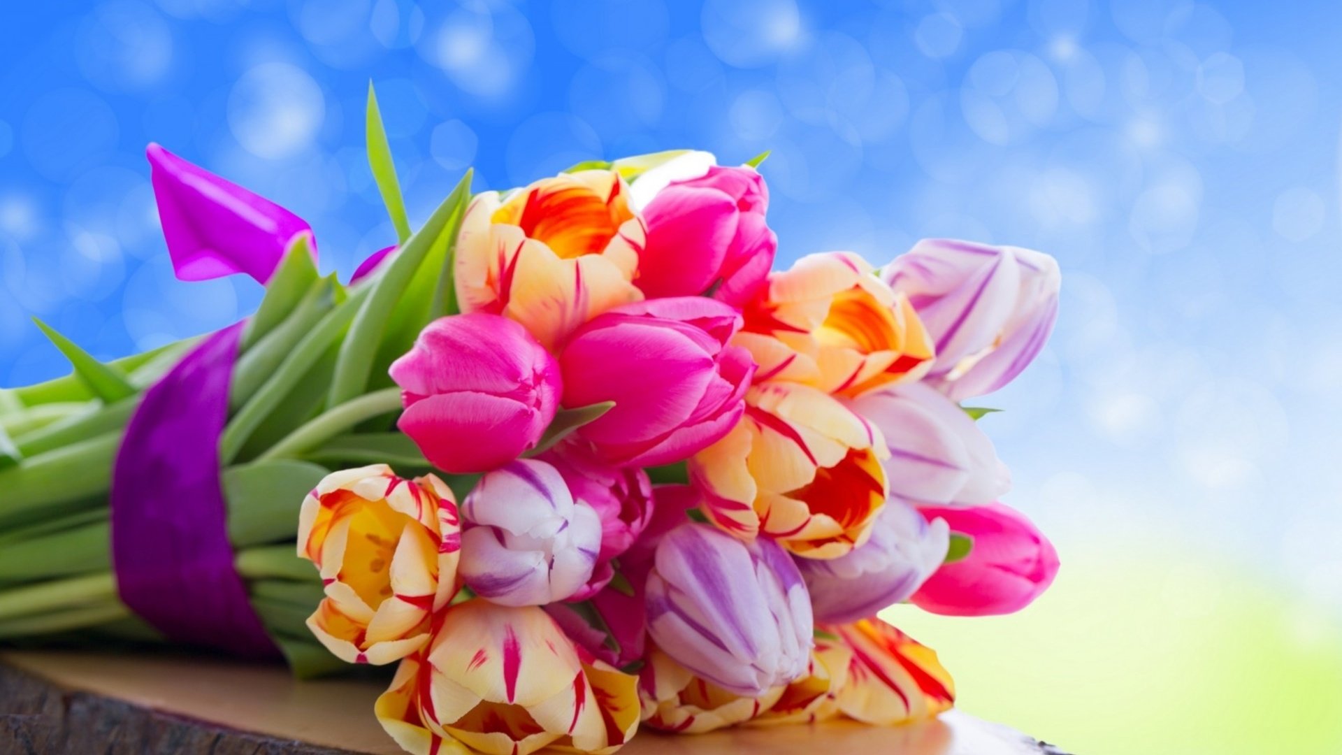 Обои цветы, букет, тюльпаны, flowers, bouquet, tulips разрешение 2560x1600 Загрузить