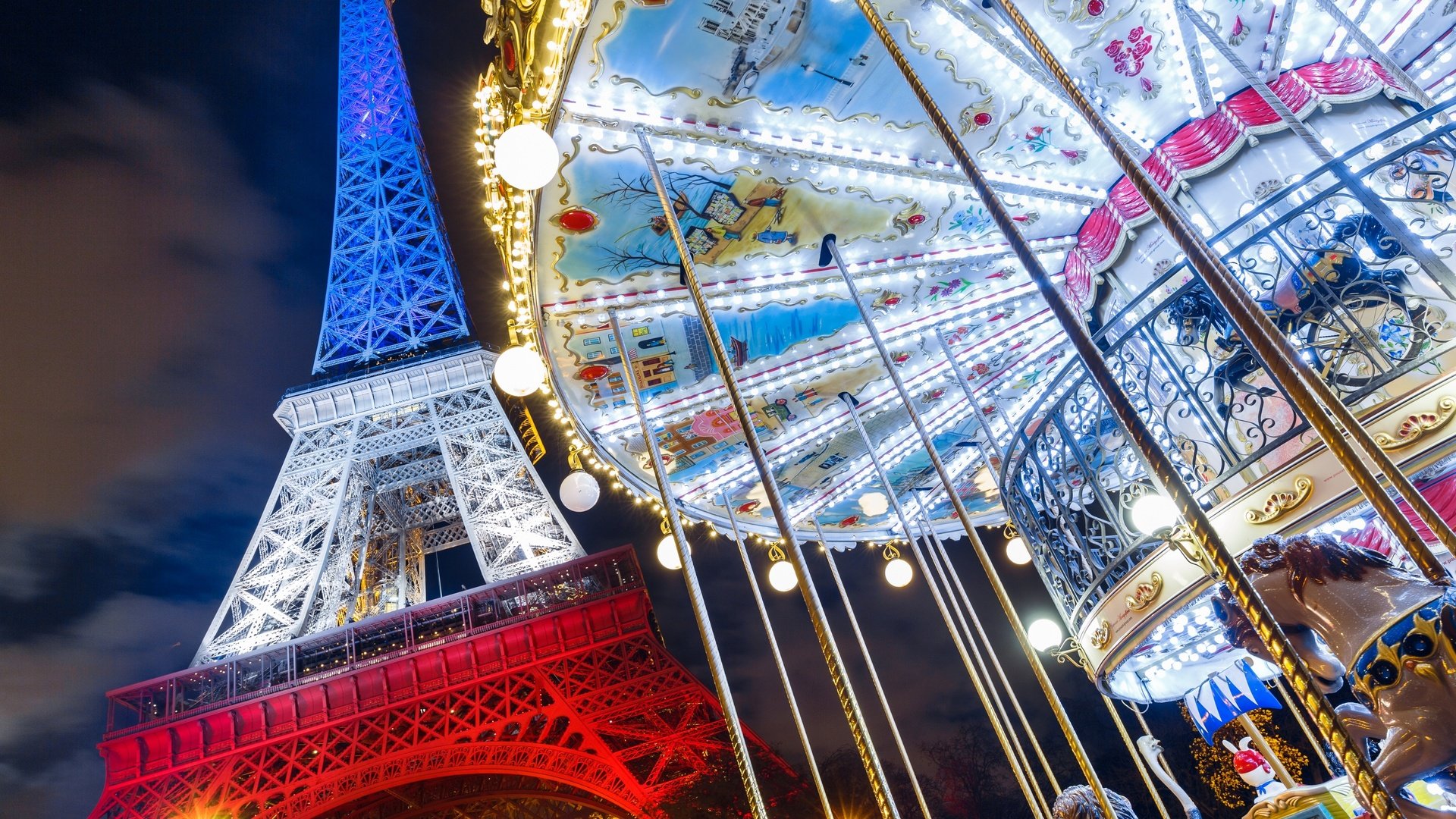 Обои париж, франция, эйфелева башня, франци, карусель, эйфелева башня, paris, france, eiffel tower, carousel разрешение 2880x1920 Загрузить