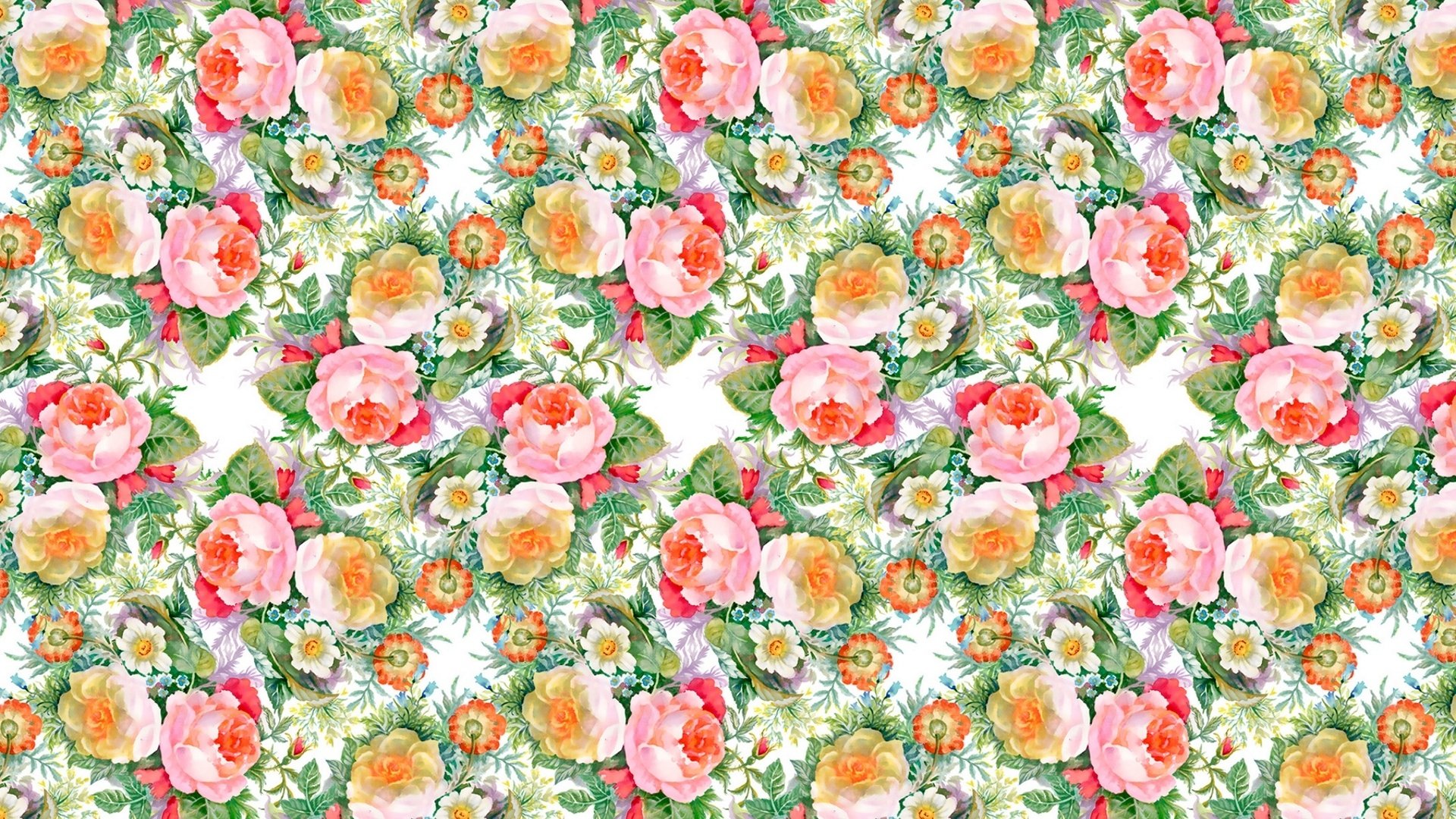 Обои цветы, бутоны, узор, розы, букет, flowers, buds, pattern, roses, bouquet разрешение 1920x1280 Загрузить