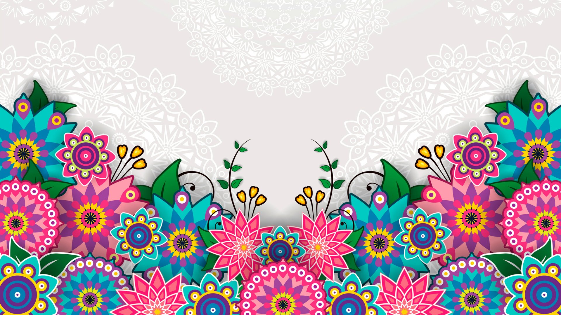 Обои цветы, узор, яркий, flowers, pattern, bright разрешение 2400x1404 Загрузить