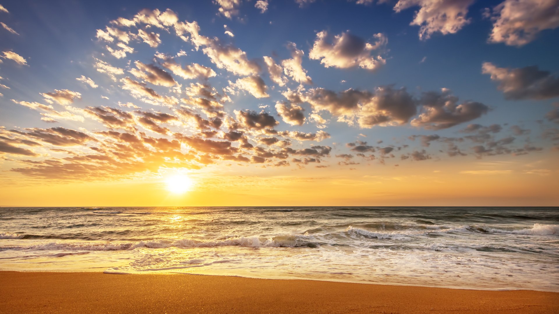 Обои небо, закат, море, пляж, волна, песка, the sky, sunset, sea, beach, wave, sand разрешение 5639x3455 Загрузить