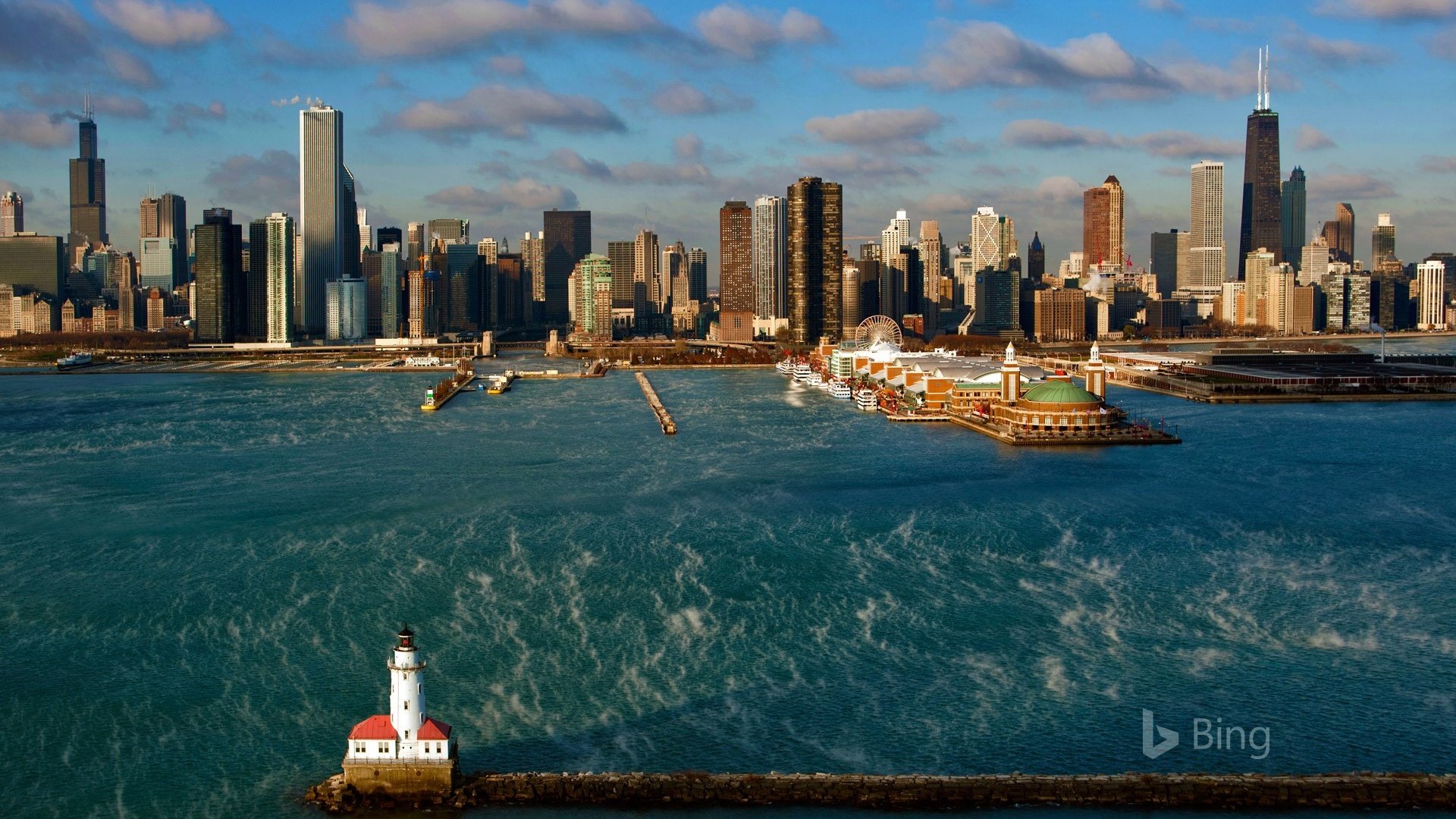 Обои город, сша, чикаго, bing, the city, usa, chicago разрешение 1920x1200 Загрузить