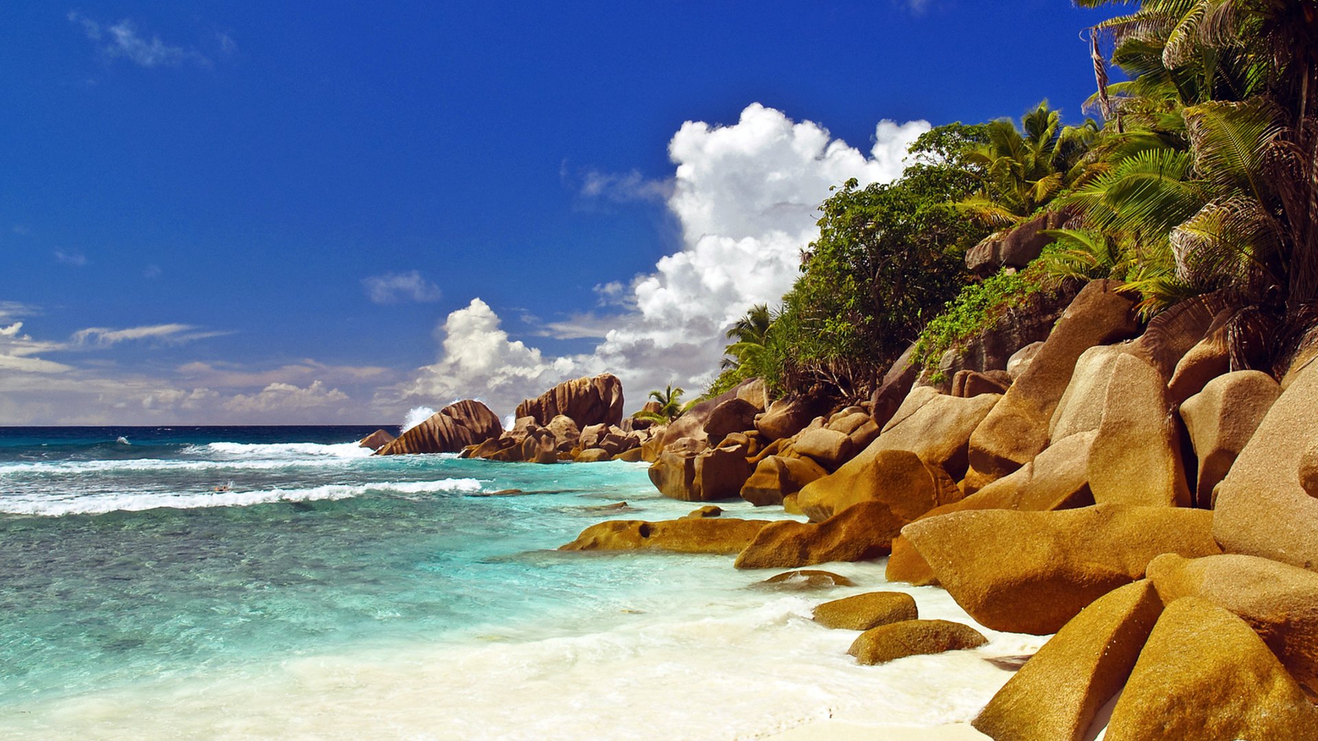 Обои море, пляж, отдых, сейшелы, sea, beach, stay, seychelles разрешение 1920x1200 Загрузить