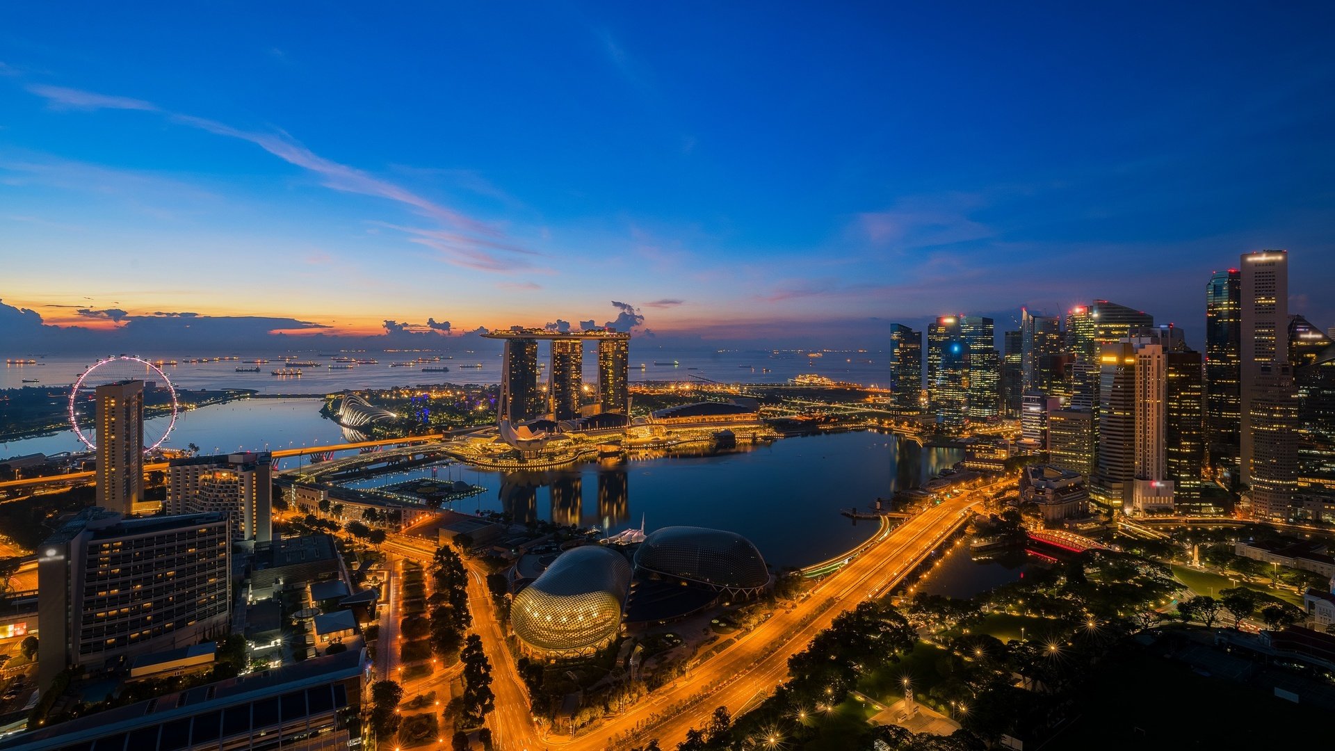 Обои ночь, огни, панорама, небоскребы, сингапур, night, lights, panorama, skyscrapers, singapore разрешение 2048x1365 Загрузить