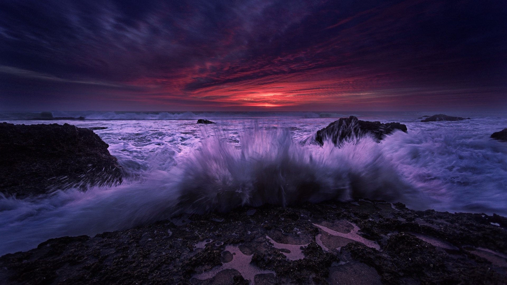 Обои камни, берег, волны, закат, брызги, прибой, stones, shore, wave, sunset, squirt, surf разрешение 1920x1198 Загрузить