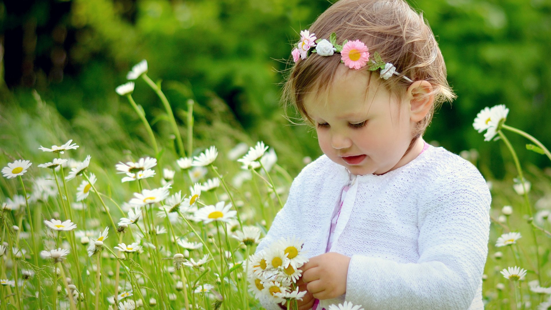 Обои цветы, настроение, дети, девочка, ромашки, flowers, mood, children, girl, chamomile разрешение 2048x1357 Загрузить