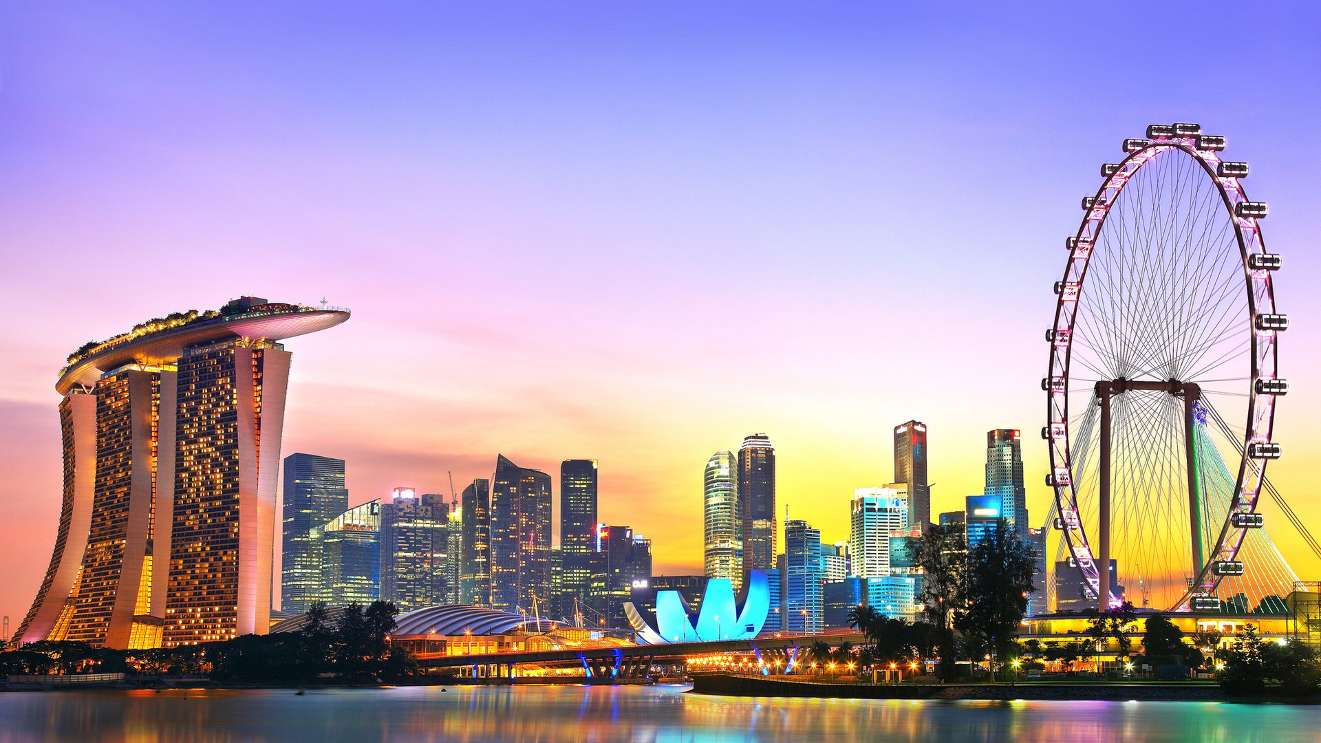 Обои небоскребы, мегаполис, отель, аттракцион, сингапур, skyscrapers, megapolis, the hotel, attraction, singapore разрешение 2048x1365 Загрузить