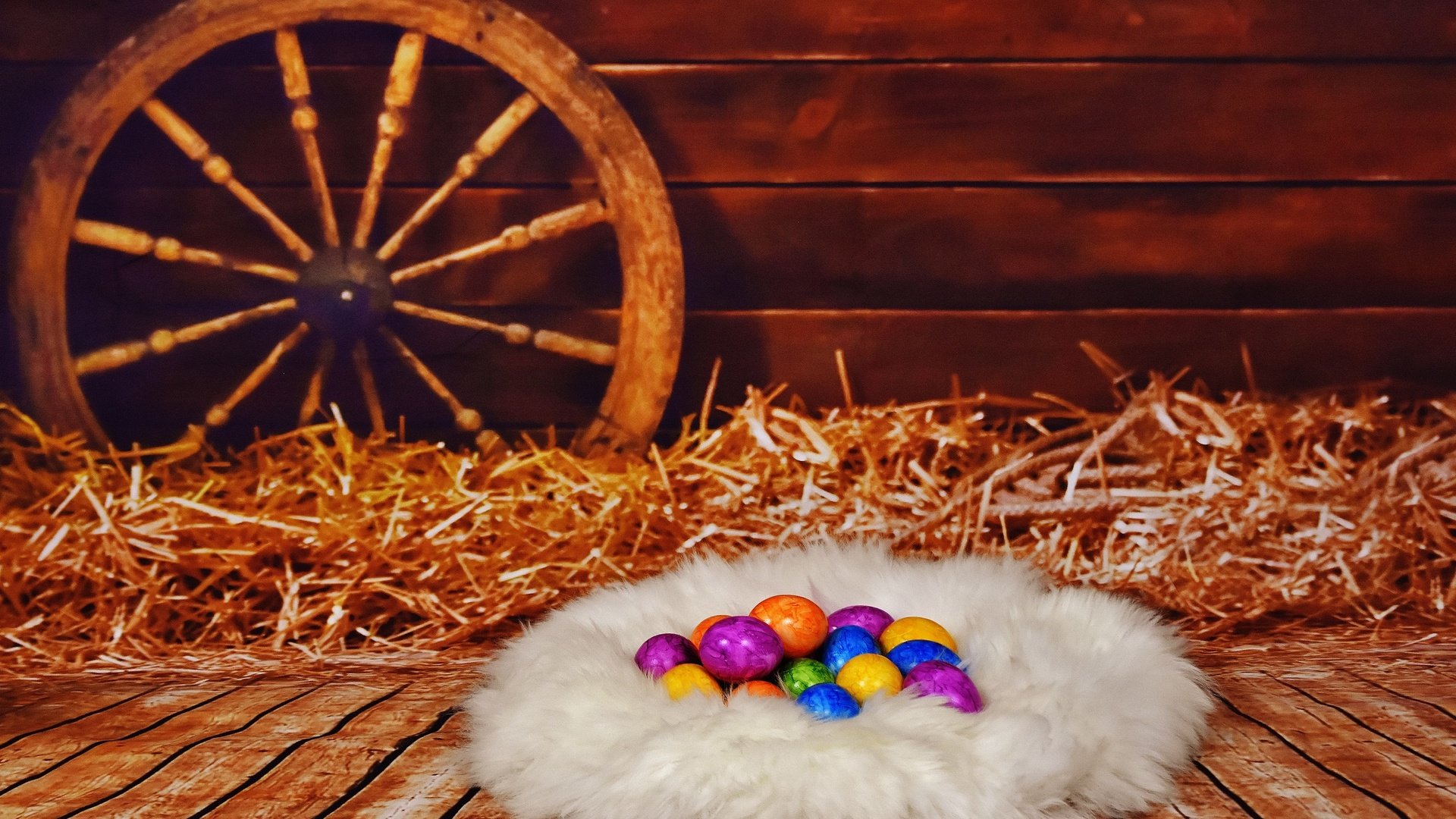 Обои сено, пасха, яйца, гнездо, писанки, hay, easter, eggs, socket разрешение 2939x1920 Загрузить